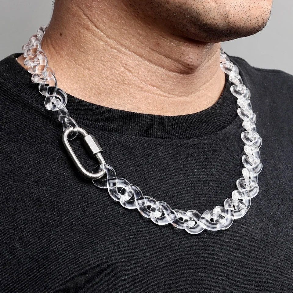 Vintage Transparent Acrylic Link Necklace Size ONE SIZE - 2 Thumbnail