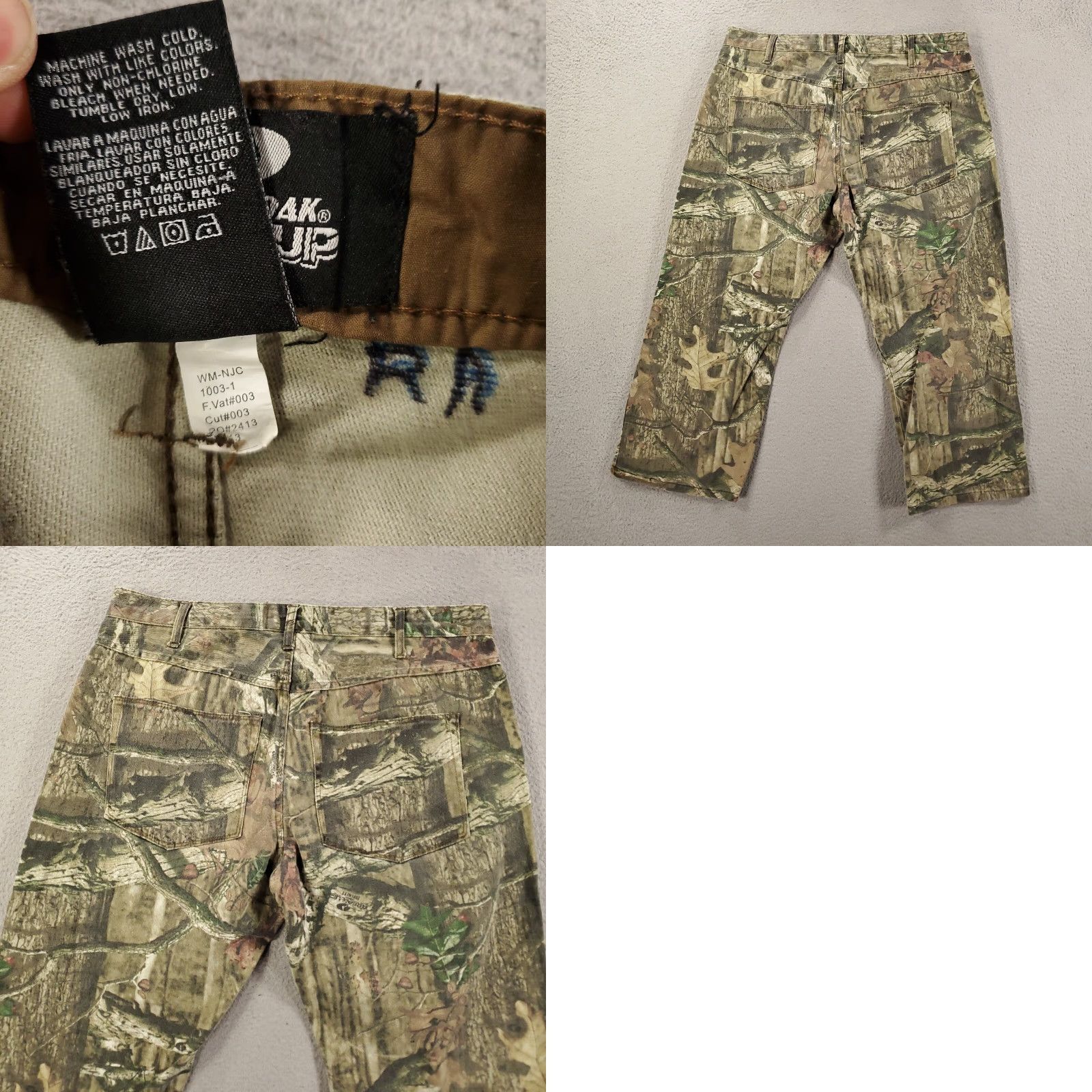 Wrangler VINTAGE Wrangler Camo Jeans Mens 38 Hemmed 38x26 Mossy Oak Break Up Camoflauge Denim 5-Pocket Mens Jeans Size US 38 / EU 54 - 8 Thumbnail