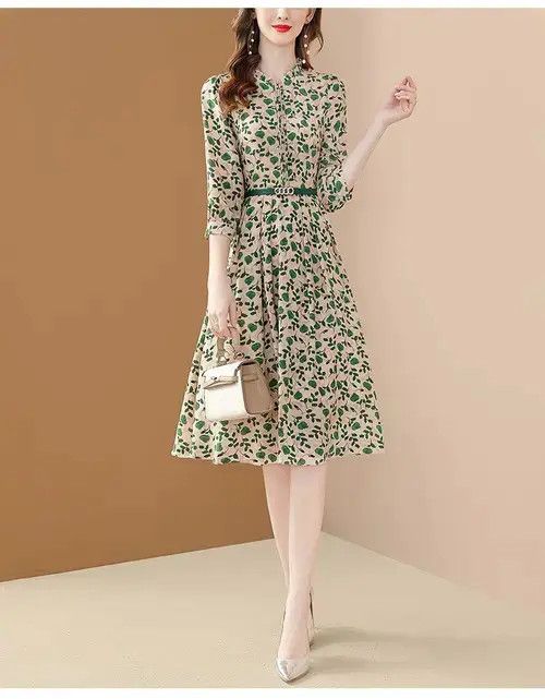Japanese Brand Vintage Puff Sleeve Elegant Big Swing Spring Dresses Size ONE SIZE - 7 Thumbnail