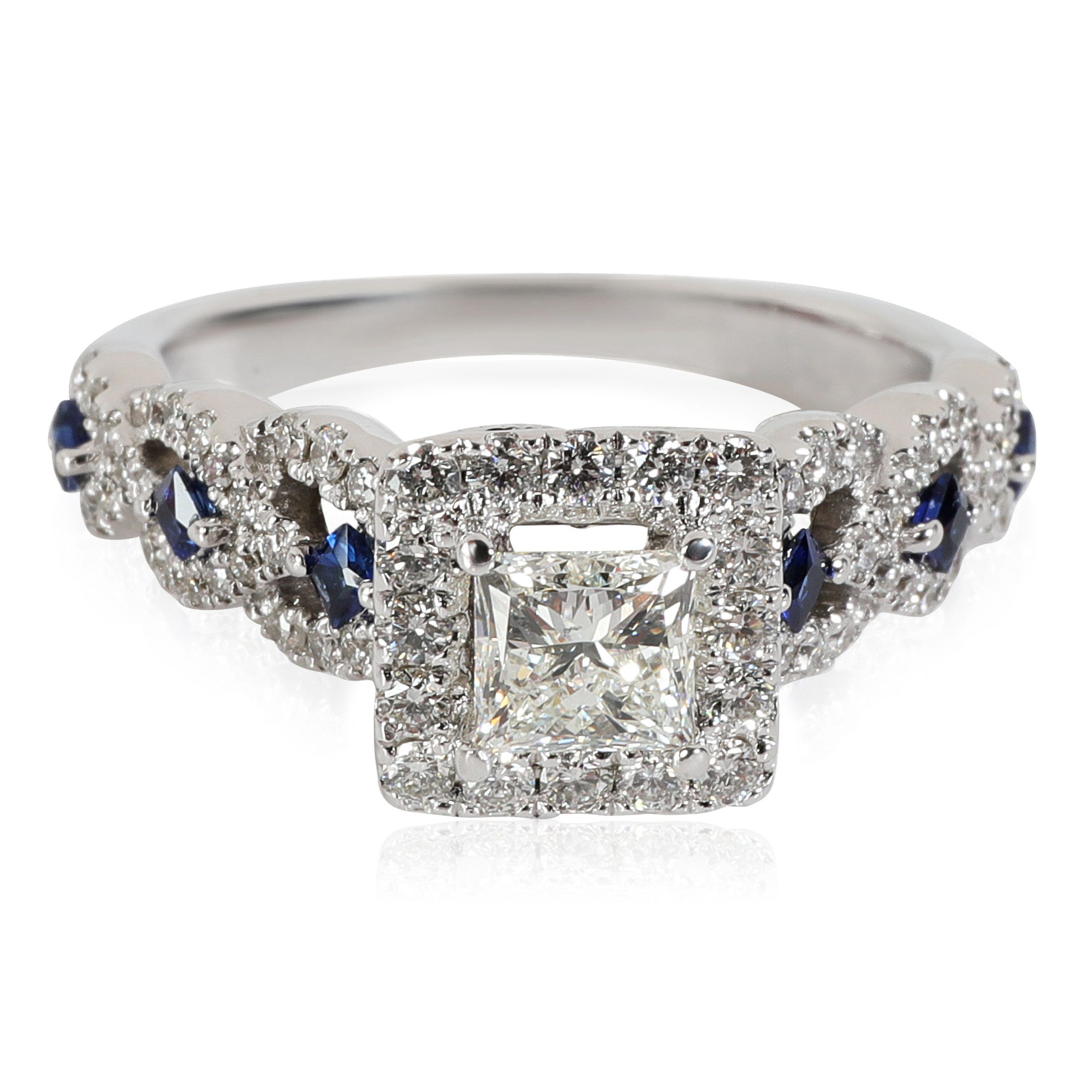 image of Vera Wang Love Collection Engagement Ring In 14K White Gold 1 Ctw, Women's