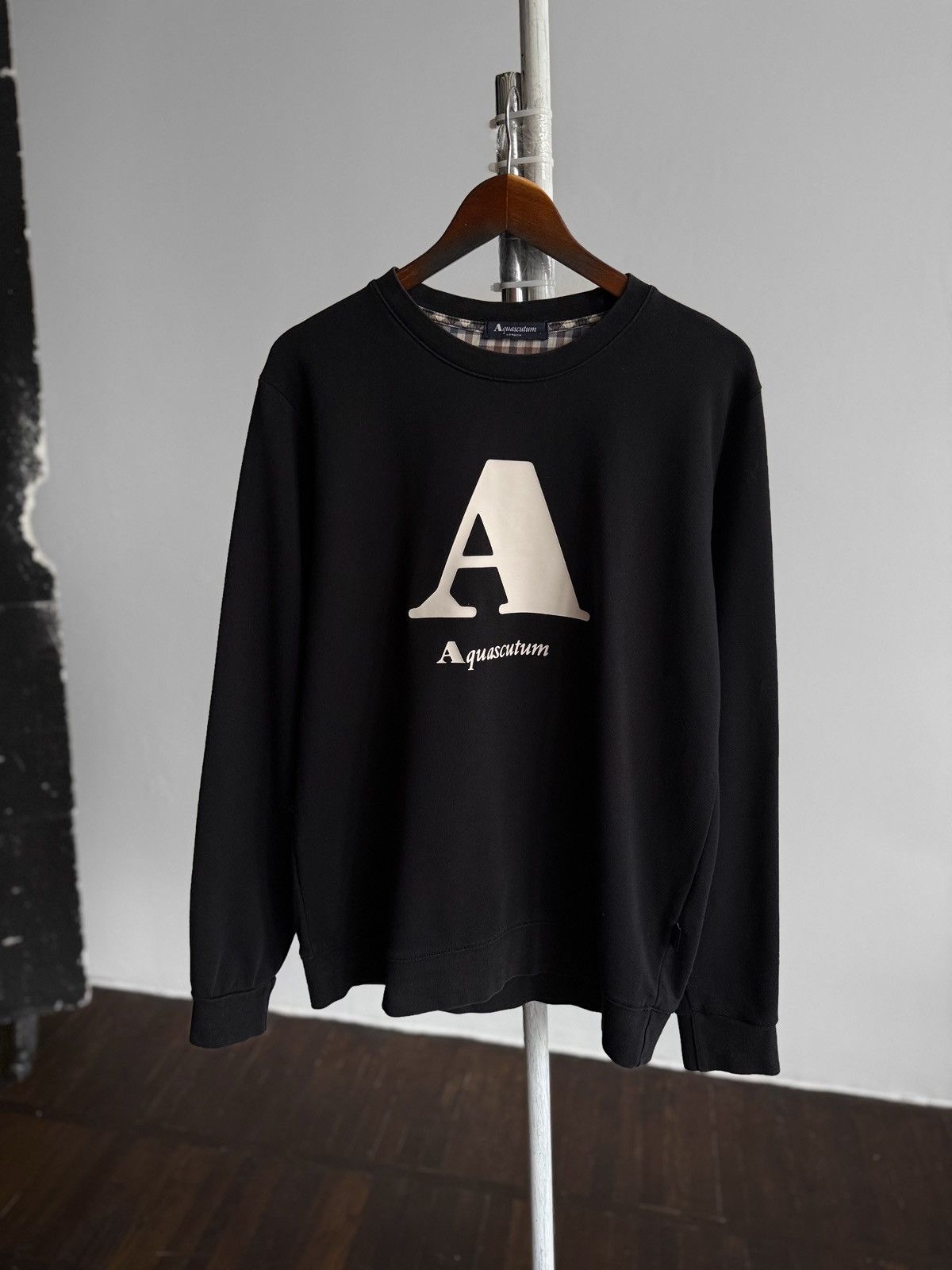Aquascutum Aquascutum London Mens Sweatshirt Big Logo Black Long Sleeve Size US L / EU 52-54 / 3 - 1 Thumbnail