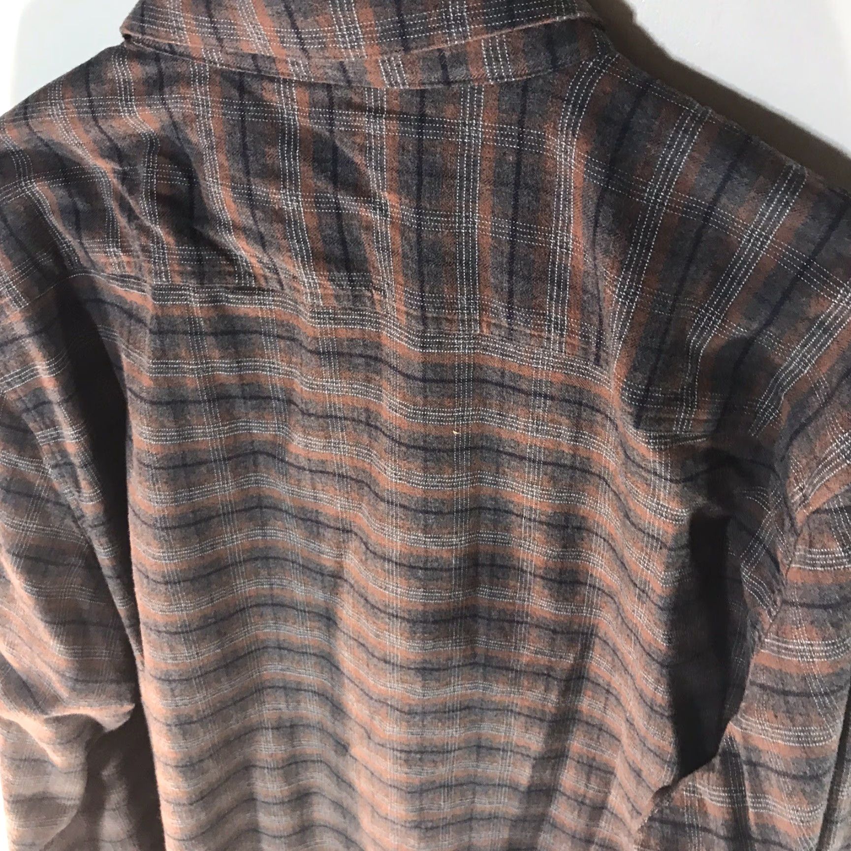 Nordstrom Nordstrom Mens Plaid Button-Up Dress Shirt 2XLT Gray Orange Blue White Casual Business Workwear Size 48R - 3 Thumbnail