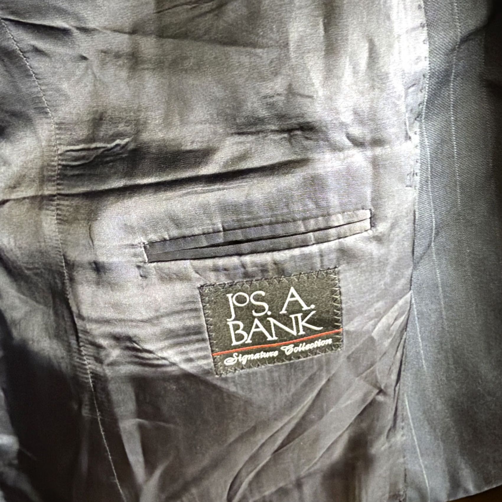 Jos. A. Bank Jos A Bank Blue Pinstripe Suit Mens 43R /38W Size 46R - 6 Thumbnail