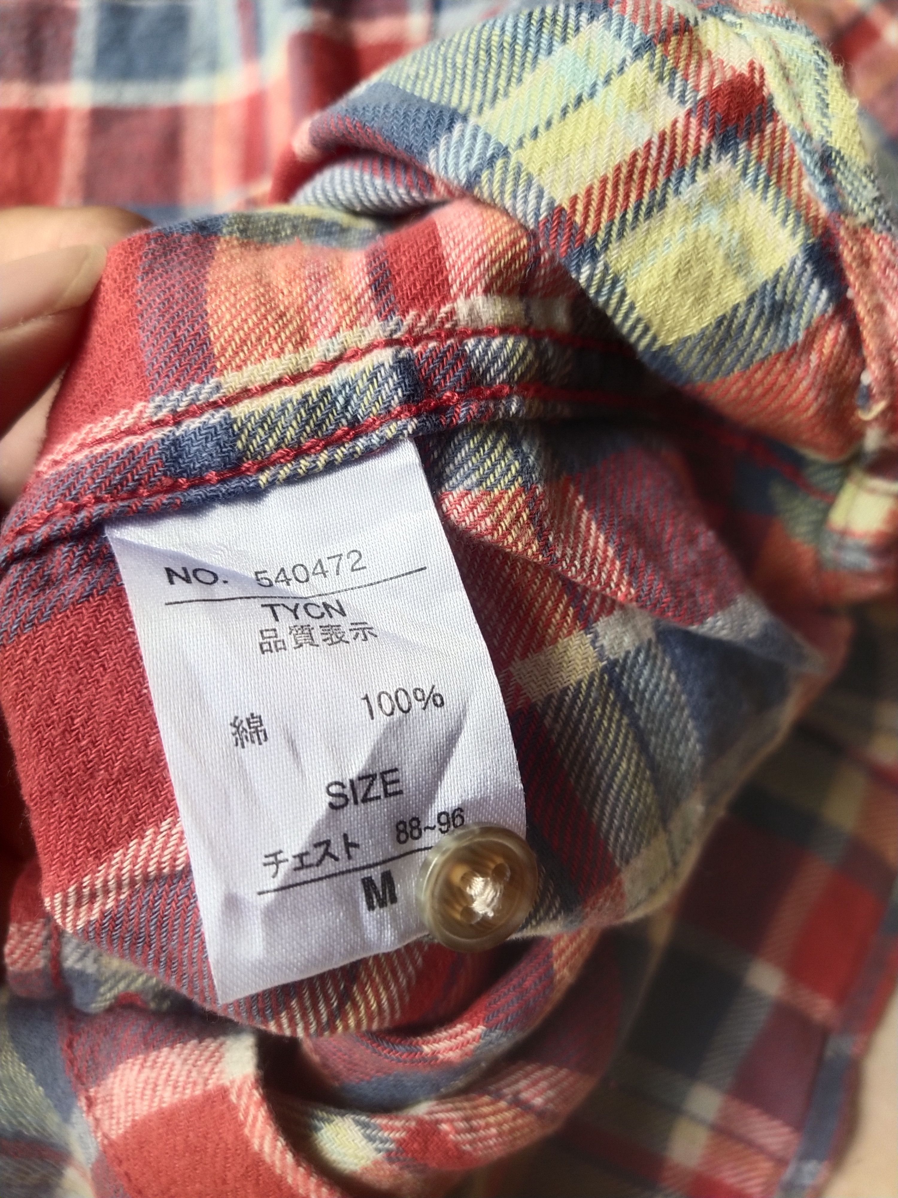 Tete Homme Tete Homme Plaid Flannel Shirt Red Blue Check Size US M / EU 48-50 / 2 - 6 Thumbnail