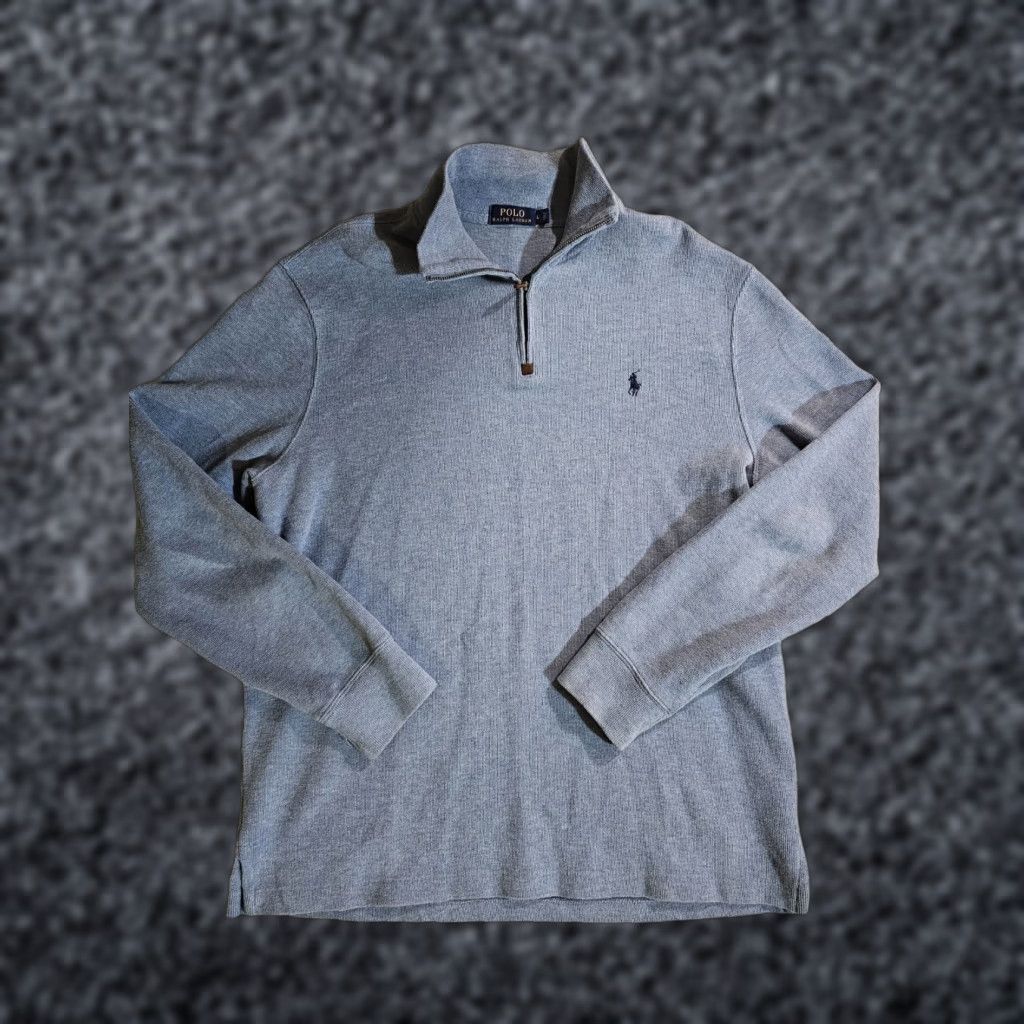 Polo Ralph Lauren VINTAGE: Polo Ralph Lauren Classic Jersey 1/4 Zip Pullover Jumper Mens Large Blue Polo Ralph Lauren Jersey 1/4 Zip Pullover Jumper Mens Large Blue Size US L / EU 52-54 / 3 - 1 Thumbnail