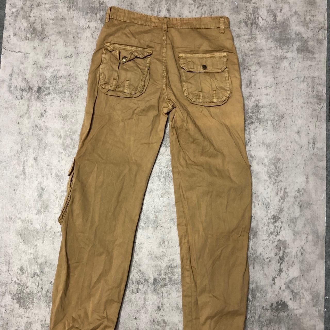 Other Tan cargo pants with zipper pockets and adjustable waist Size 25" / US 0 / IT 36 - 3 Thumbnail