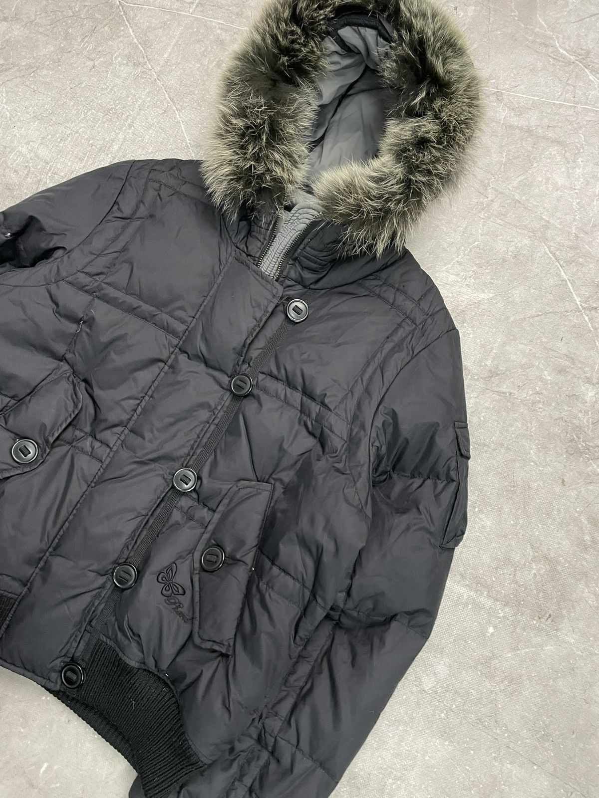 Le Grande Bleu (L.G.B.) Gothic if six was nine Black Bomber Jacket puffer Fur Hood Size US M / EU 48-50 / 2 - 6 Thumbnail