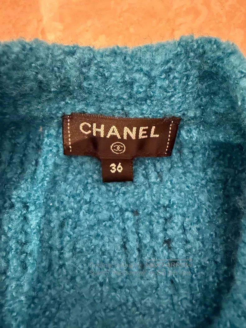 Chanel Chanel 19k autumn and winter peacock blue two-pocket knitt Size XS / US 0-2 / IT 36-38 - 3 Thumbnail