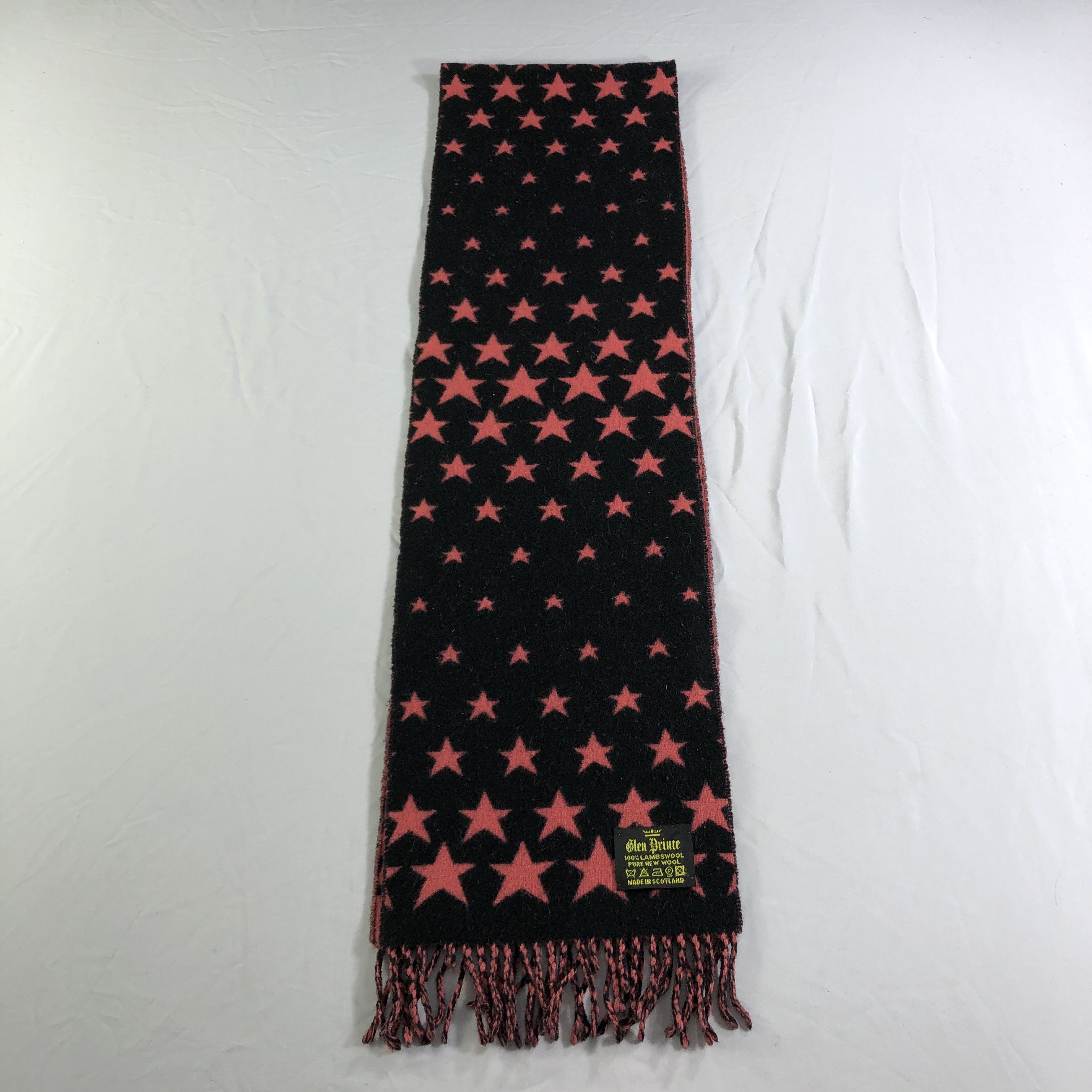 Vintage Glen Prince Stars Wool Scarf Muffler Neckwear V2357 Size ONE SIZE - 2 Thumbnail