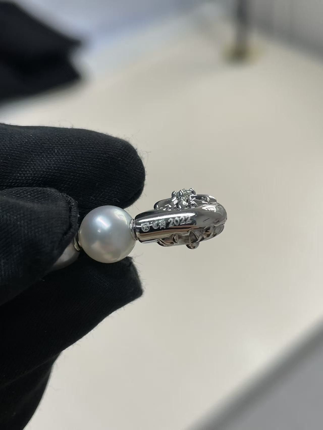 Chrome Hearts Chrome Hearts Mikimoto 18K White Gold Pearl Safety Pin Size ONE SIZE - 5 Thumbnail