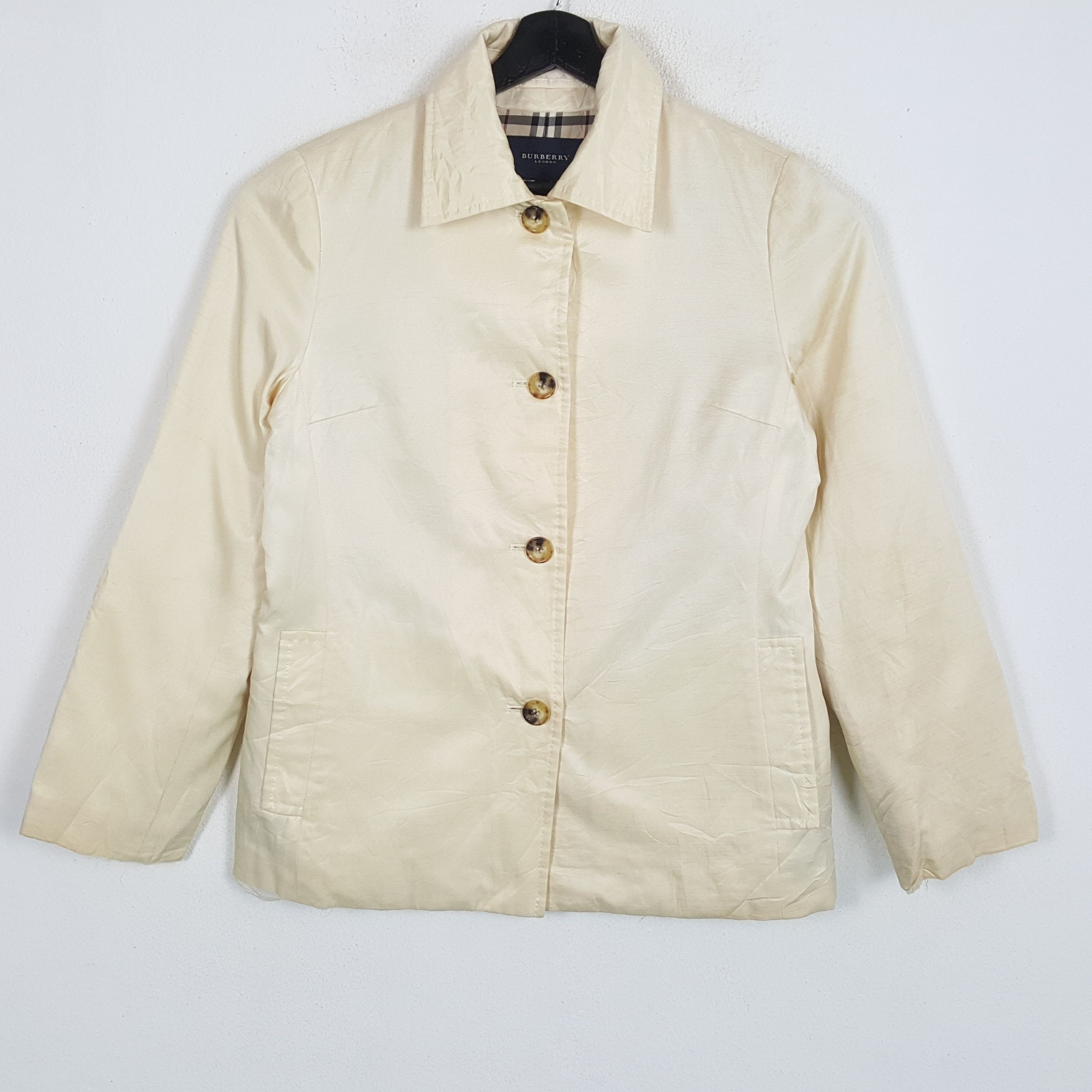 image of Burberry London Luxury Brand Casual Style Jacket in Cream, Men's (Size Small)