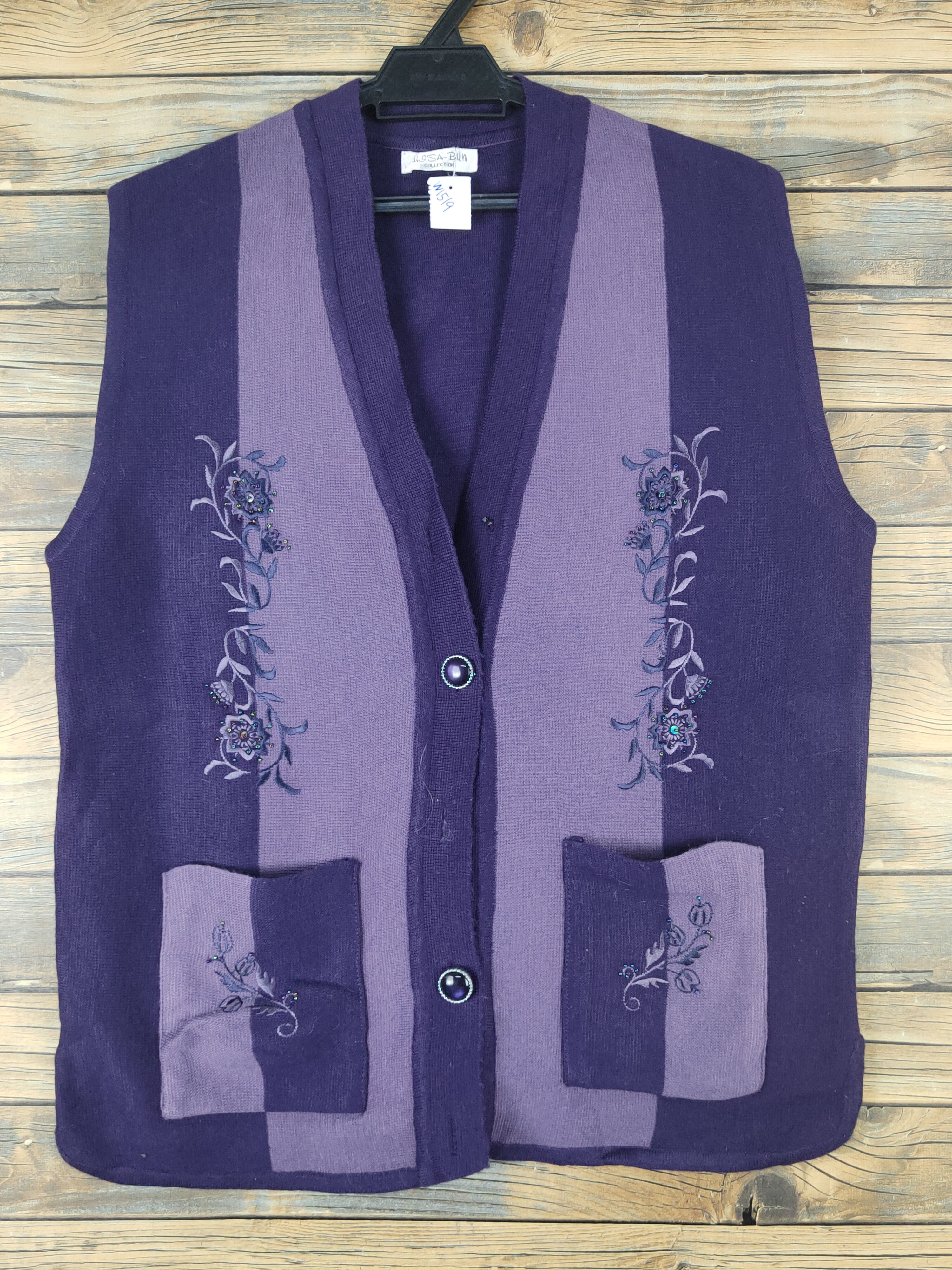 Homespun Knitwear Hgsa-bun Purple vintage Knitwear Vests #W1519 Size M / US 6-8 / IT 42-44 - 1 Thumbnail
