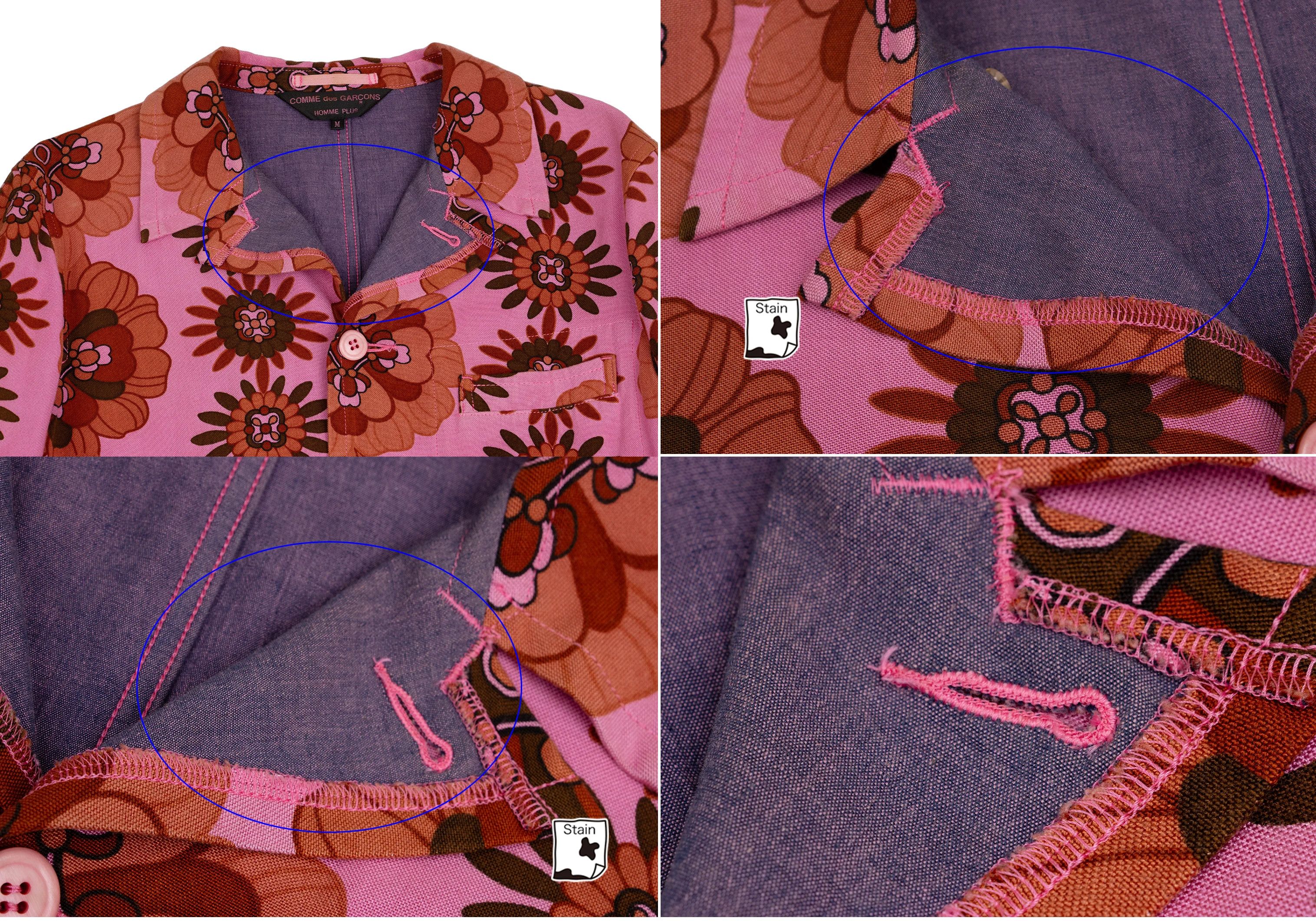 Comme des Garcons Homme Plus Product Dyed Flower Print Jacket in Pink and Brown Size US M / EU 48-50 / 2 - 3 Thumbnail