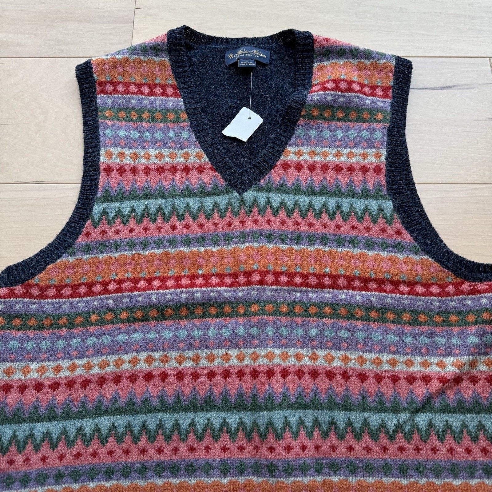 Brooks Brothers Brooks Brothers Vest L Fair Isle Jacquard Wool Pullover Size US L / EU 52-54 / 3 - 3 Thumbnail