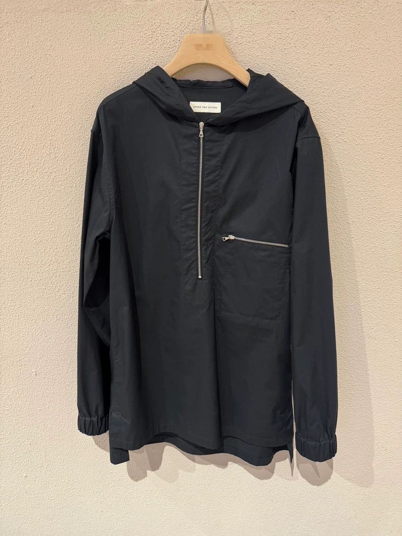 Dries Van Noten DRIES VAN NOTEN Black loose hooded jacket for spring and s Size US S / EU 44-46 / 1 - 1 Thumbnail