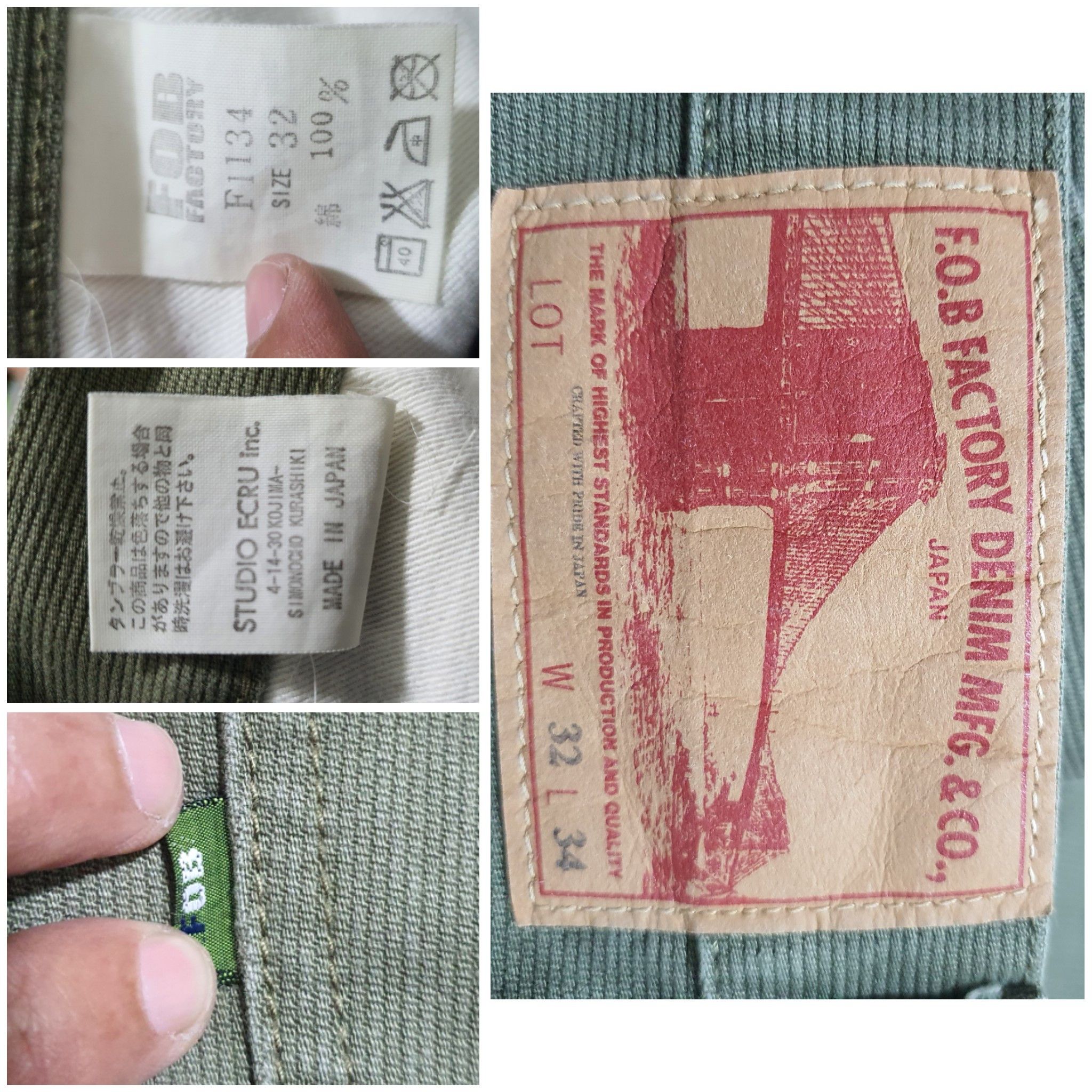 FOB Factory × Japanese Brand FOB FACTORY 31”/40” GREEN JEANS Size US 31 - 5 Thumbnail