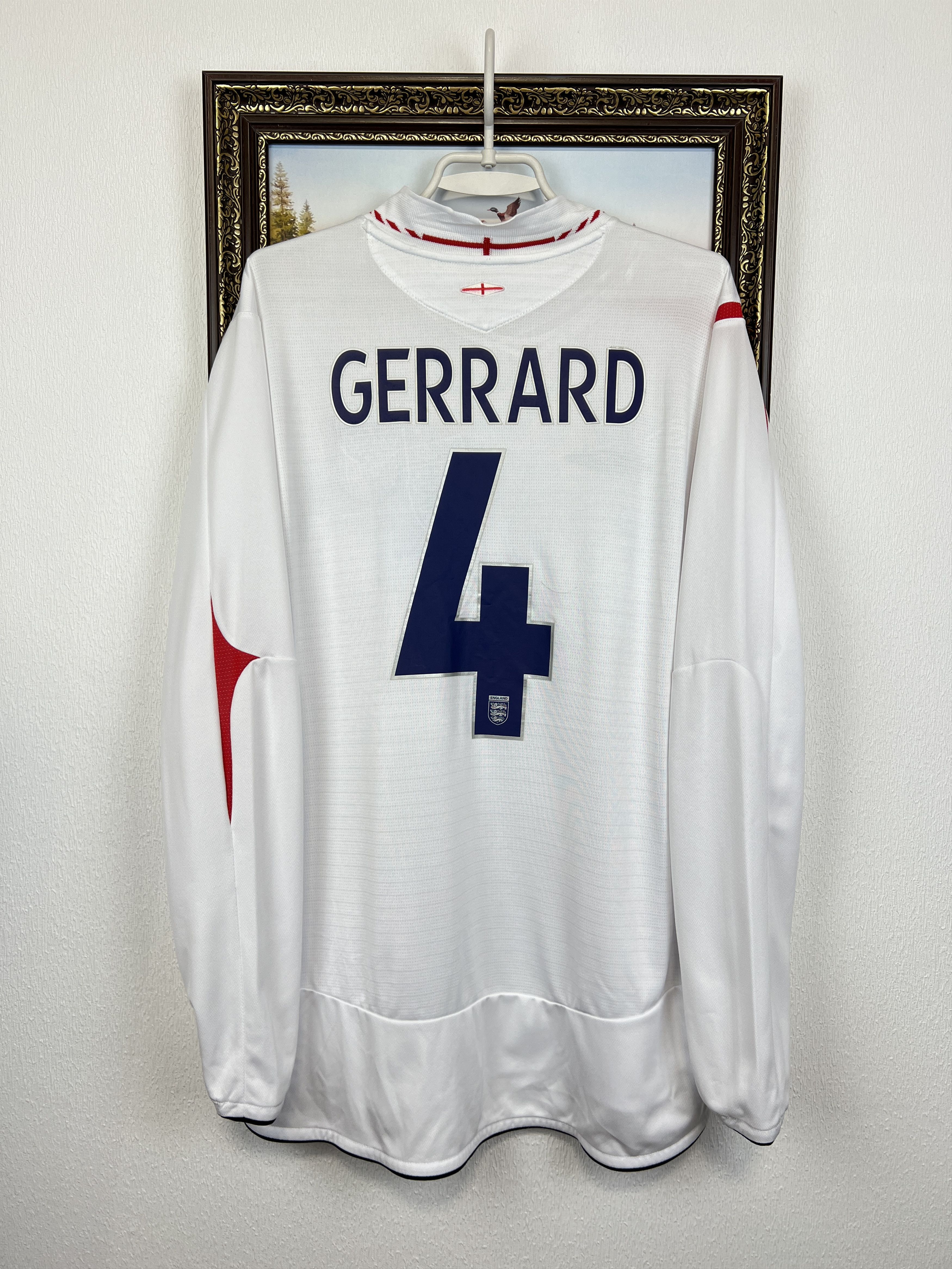Umbro England football shirt Long Sleeve #4 Gerrard Jersey Trikot Size US XL / EU 56 / 4 - 1 Thumbnail