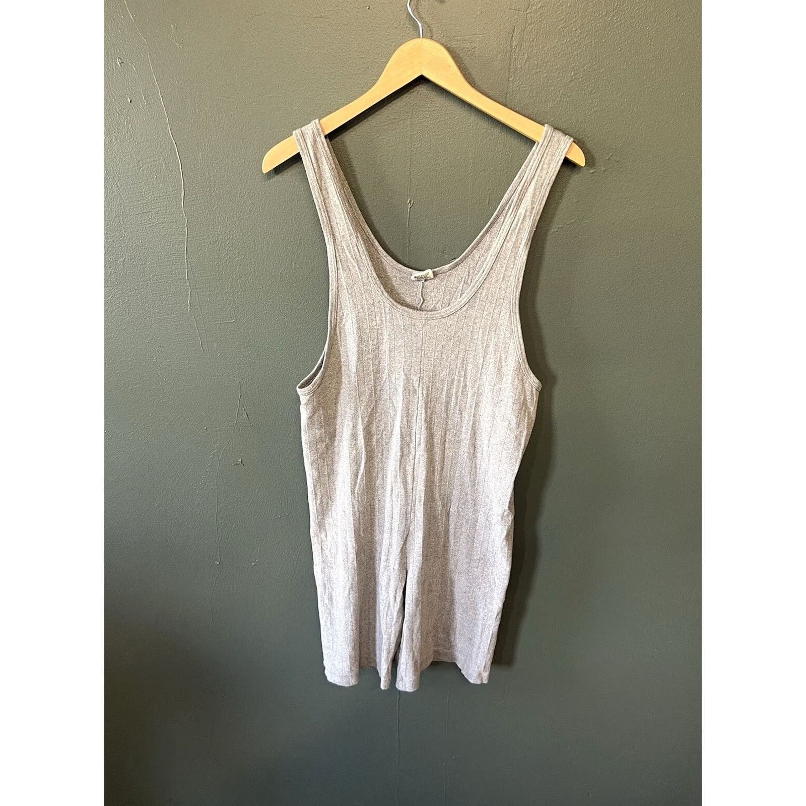 Calvin Klein CALVIN KLEIN Womens Romper Gray Cotton Made in USA Sleeveless Size M Size 32" / US 10 / IT 46 - 2 Thumbnail