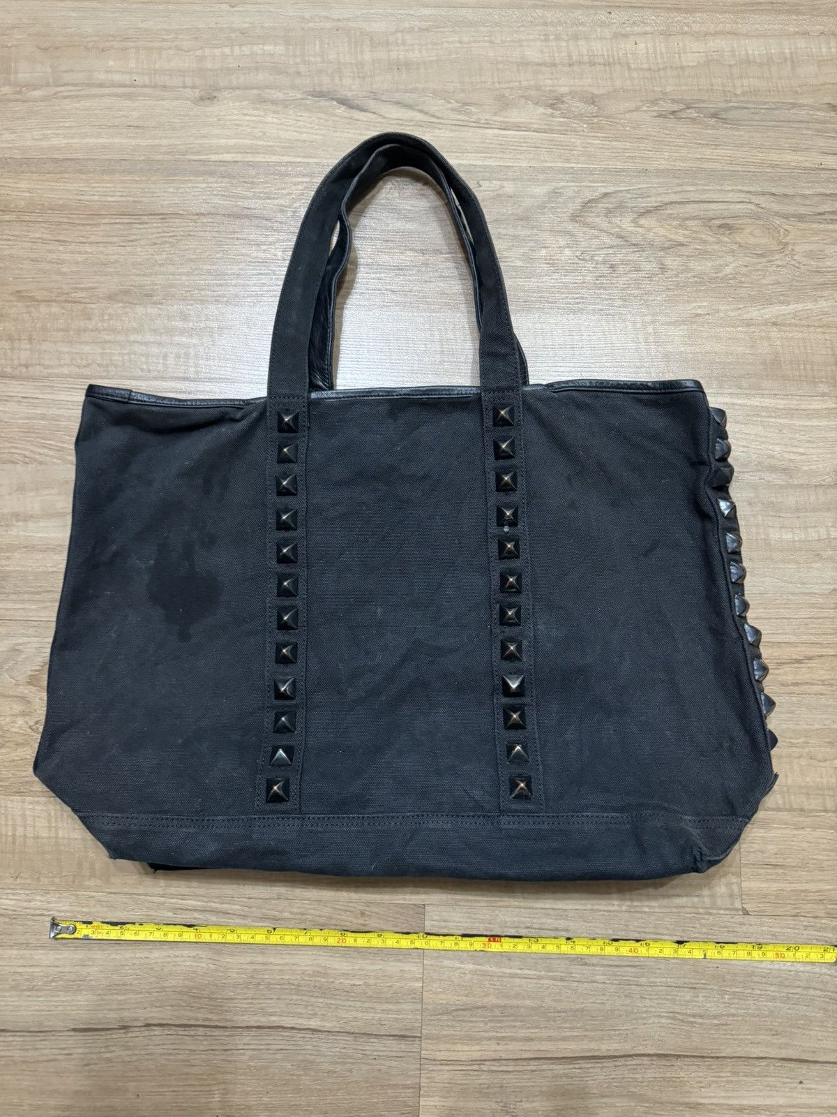 image of Hysteric Glamour Studed Punk Tote Bag in Black, Men's