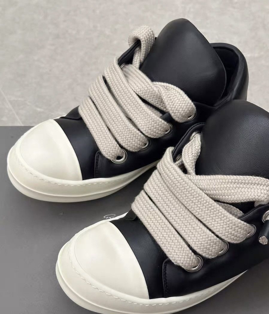 Rick Owens Rick Owens Mainline Fat Lace Low-Top Black & White Size US 7 / IT 37 - 2 Thumbnail