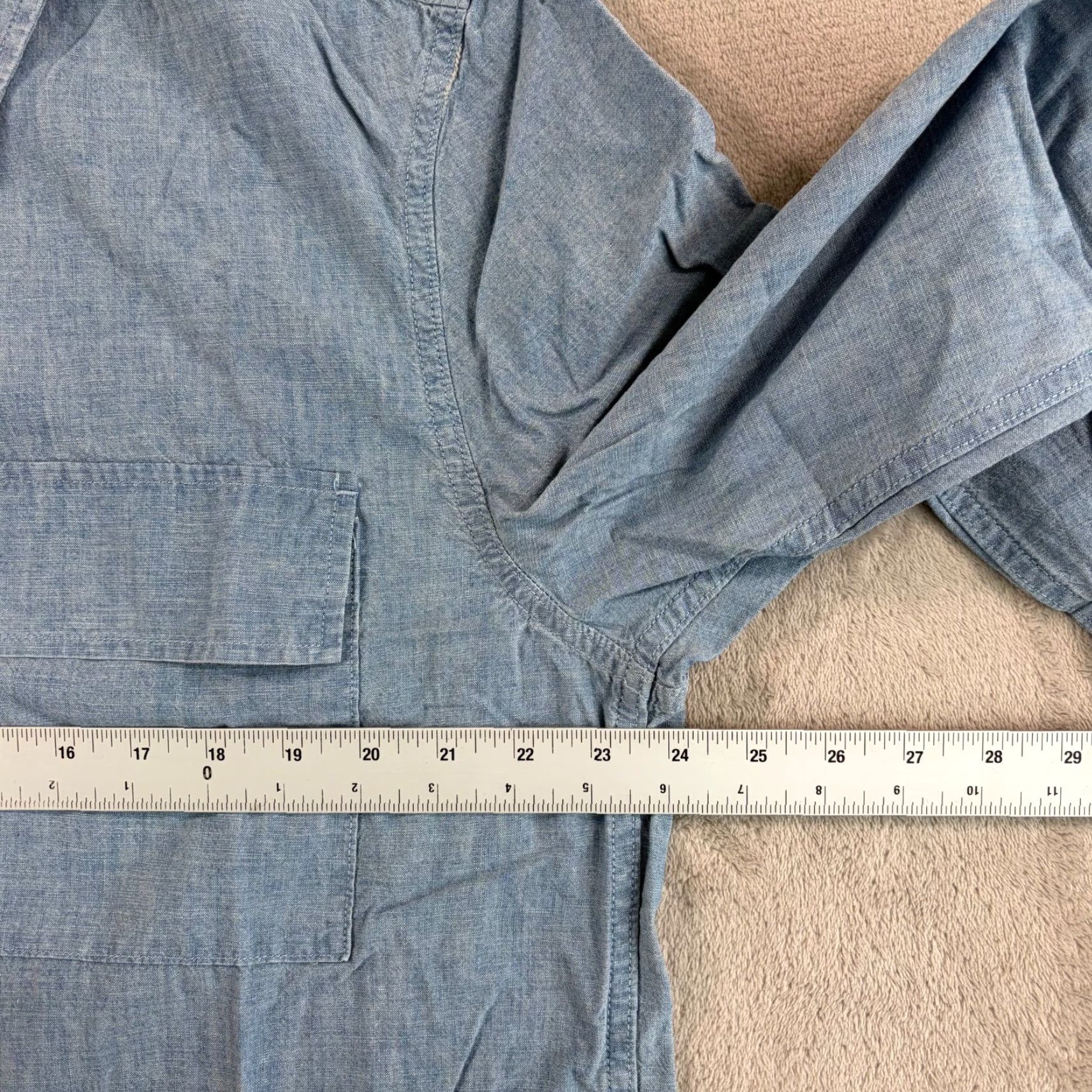 Todd Snyder Todd Snyder Relaxed Chambray CPO Overshirt in Bleached Indigo Men Large NWT 48 Size US L / EU 52-54 / 3 - 7 Thumbnail