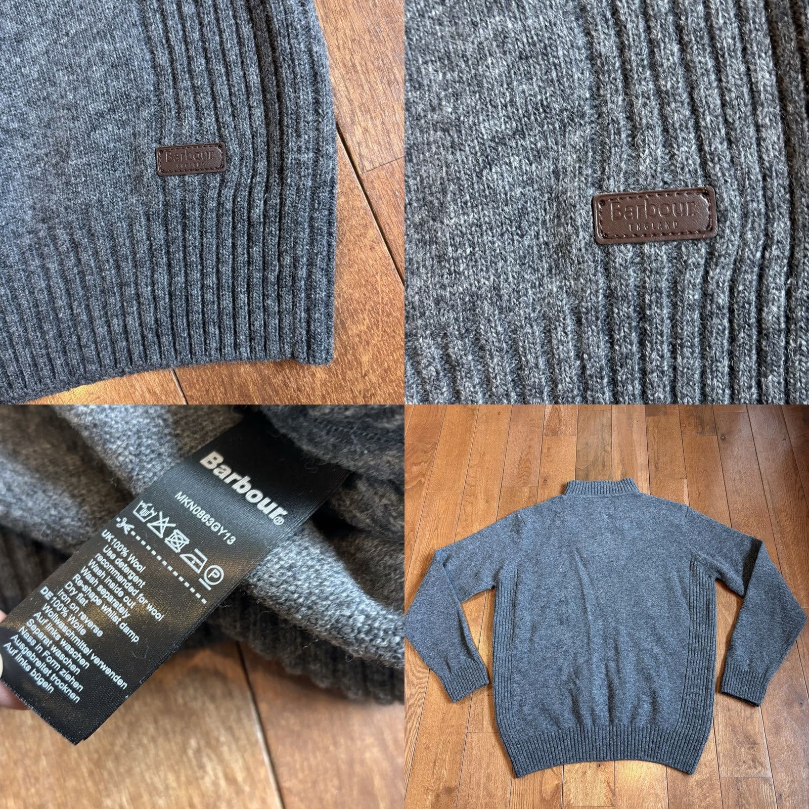 Barbour Barbour Nelson Essential 1/2 Zip Sweater Storm Grey 100% Wool sz L Mens Size US L / EU 52-54 / 3 - 8 Thumbnail