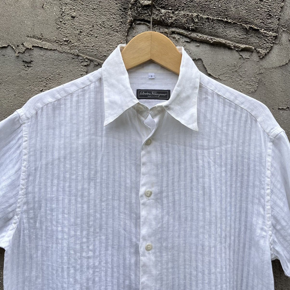 Salvatore Ferragamo Vintage Salvatore Ferragamo Linen shirt Size US L / EU 52-54 / 3 - 2 Thumbnail