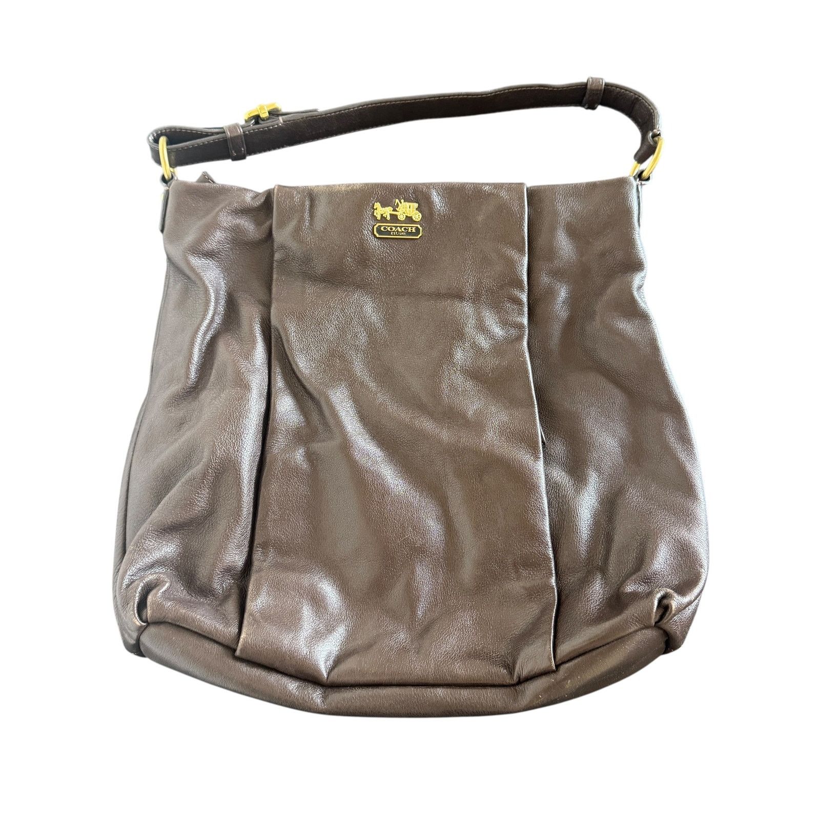 Coach Coach Madison Isabelle Leather Satchel Brown Size ONE SIZE - 1 Thumbnail