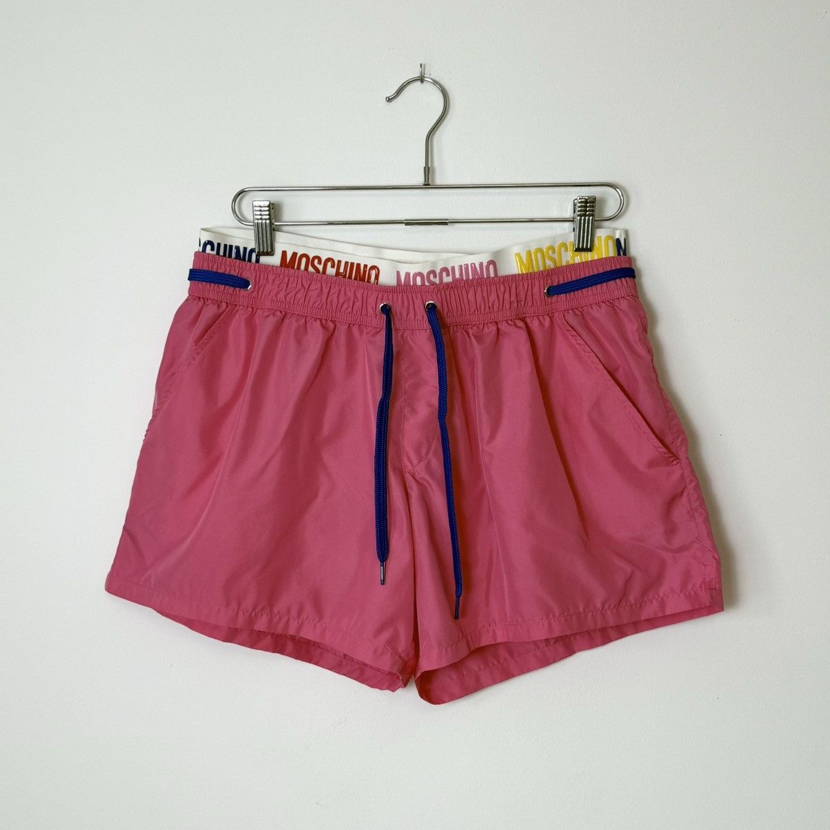 Moschino Moschino Swim Multicolor Logo Nylon Shorts Pink Size US 32 / EU 48 - 1 Thumbnail