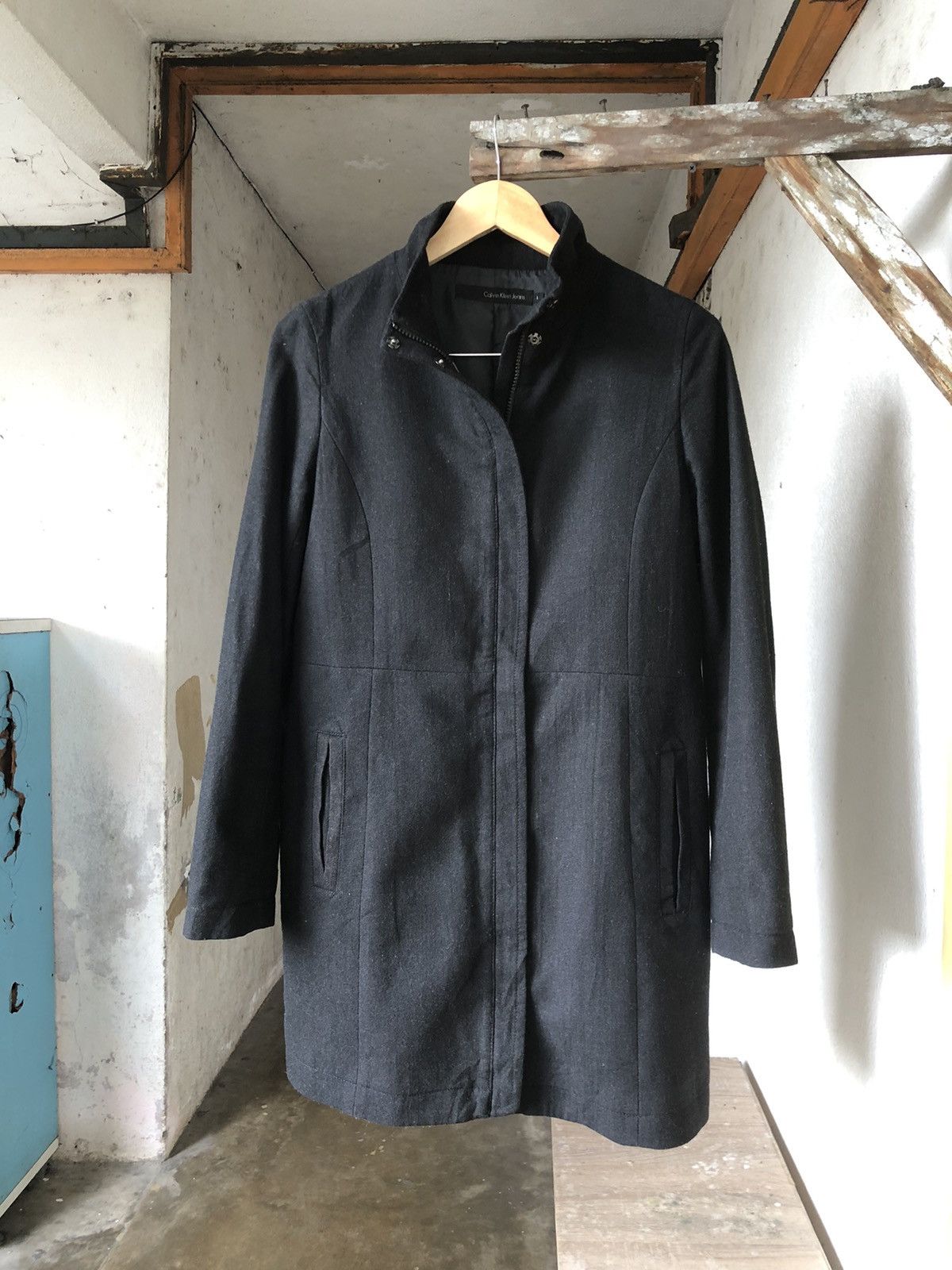Calvin Klein Nice❗️Calvin Klein Jeans Wool Blend Long Coat Size L / US 10 / IT 46 - 3 Thumbnail