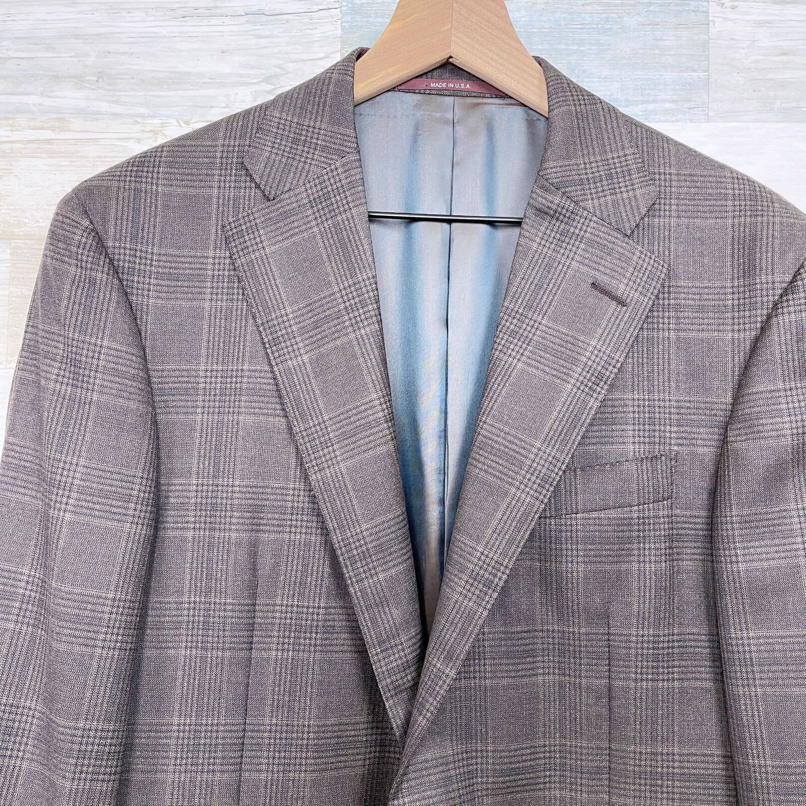 Hickey Freeman Hickey Freeman Plaid Sport Coat Brown Wool USA Mens 38 Size 38R - 2 Thumbnail