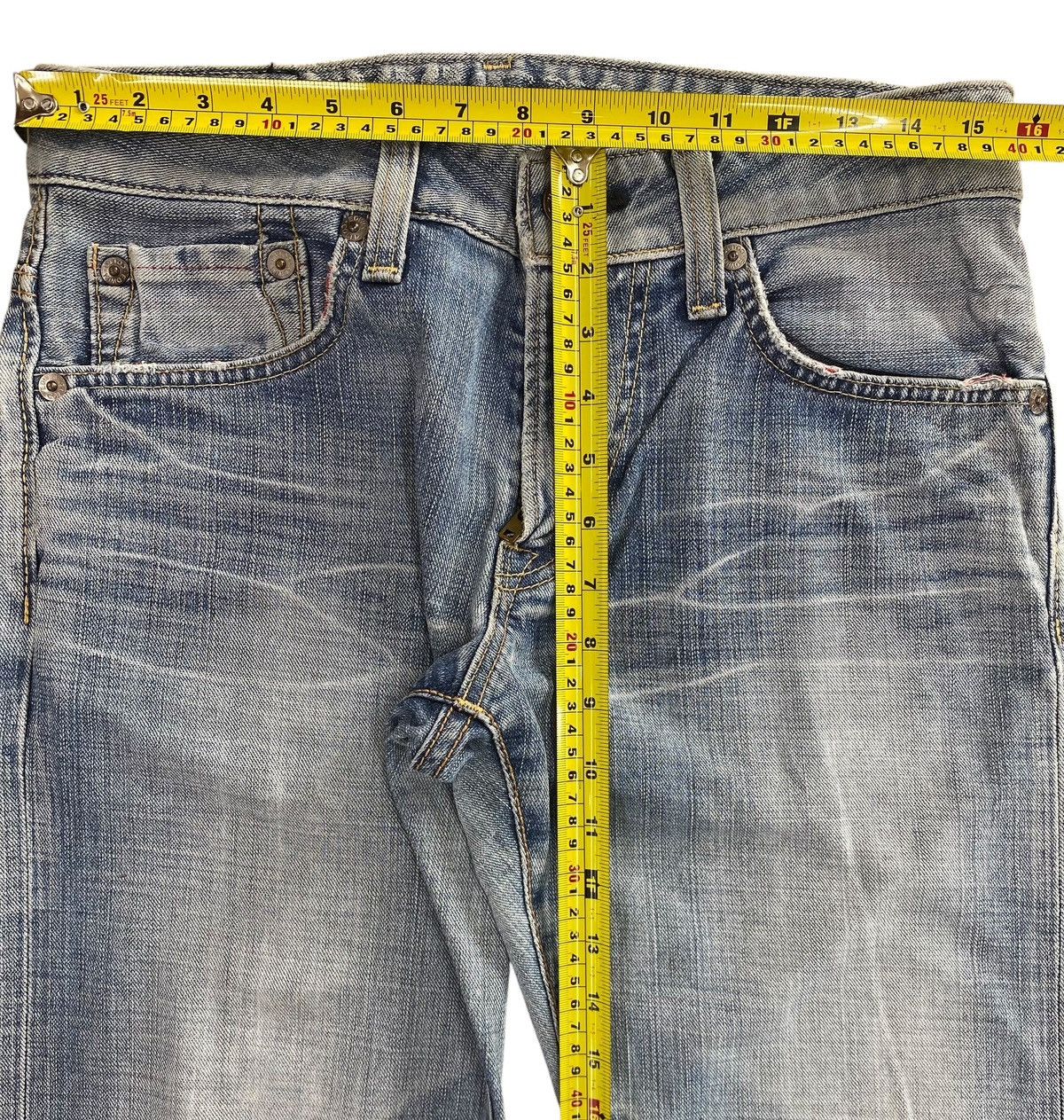 Edwin Edwin Whiskered Faded Wash Style Wide Fit Jeans Size US 32 / EU 48 - 8 Thumbnail