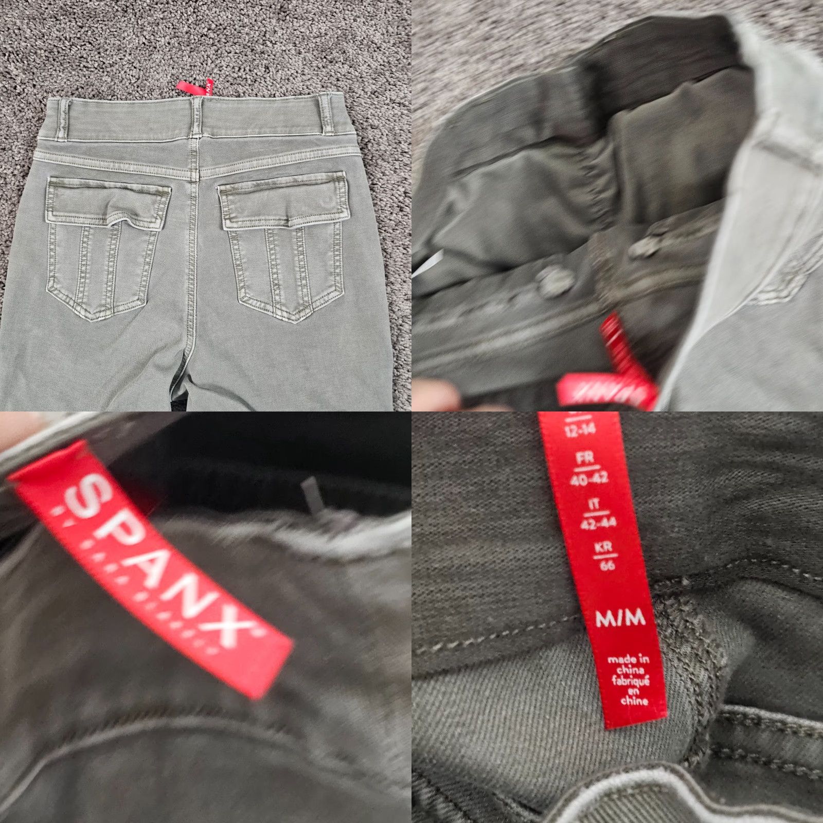 Spanx Spanx Jeans Women's M Gray Ankle Mid Rise Cargo Stretch 29in Inseam 24x29) Size 32" / US 10 / IT 46 - 8 Thumbnail