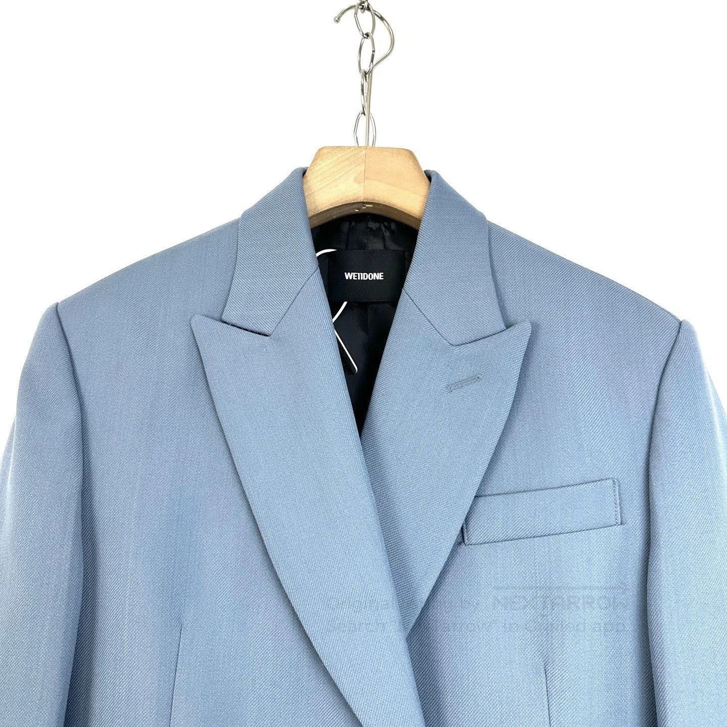 WE11DONE We11done Blue Embossed Logo Lapel Blazer. Size XS / US 0-2 / IT 36-38 - 3 Thumbnail
