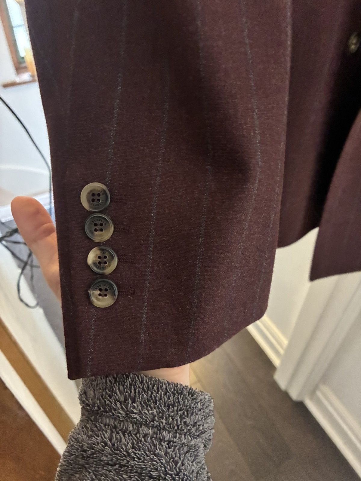 Brunello Cucinelli Brunello cucinelli burgundy double breasted wool suit it 52 Size 40R - 2 Thumbnail