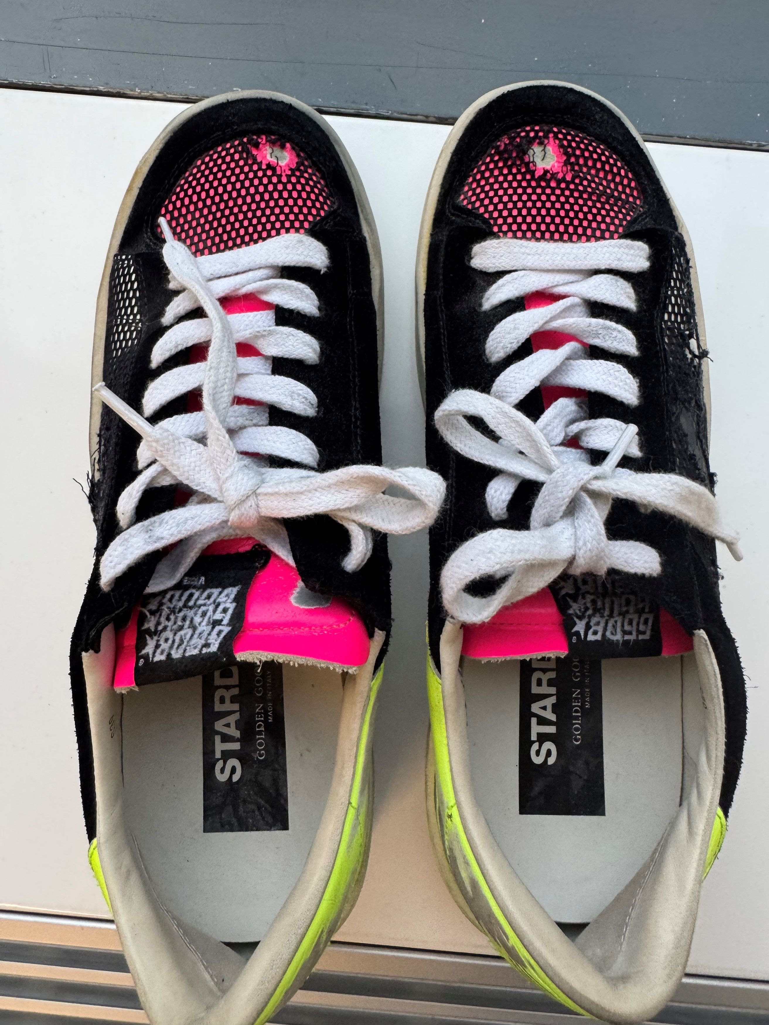 Golden Goose Stardan-Limited Edition -39- black suede (neon pink/yellow) Size US 9 / IT 39 - 1 Thumbnail
