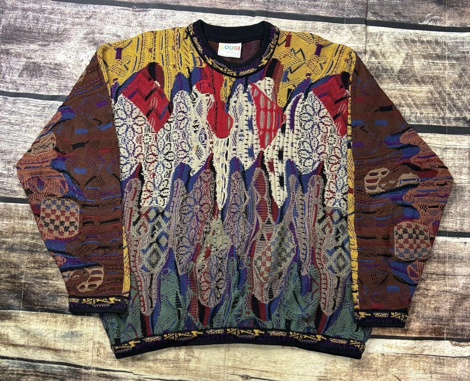 Coogi Coogi Sweater Mens L 3D Knit Flowers Mercerized Cotton Size US L / EU 52-54 / 3 - 1 Thumbnail