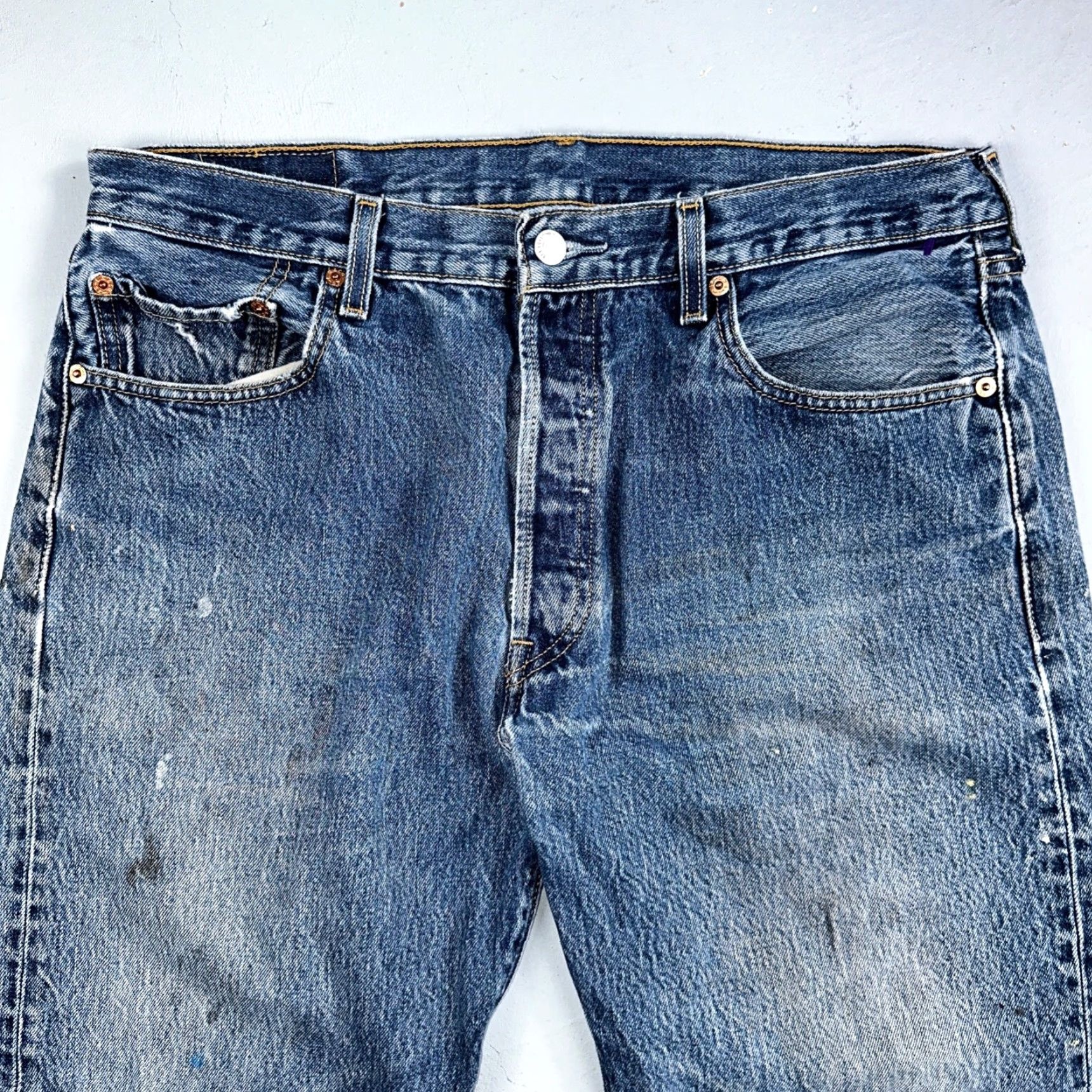 Levi's Levi's 501 Jeans Vintage 90s Mexico Straight Levi's 501 Series Men Regular 36x32 Blue Denim Cotton Size US 36 / EU 52 - 2 Thumbnail