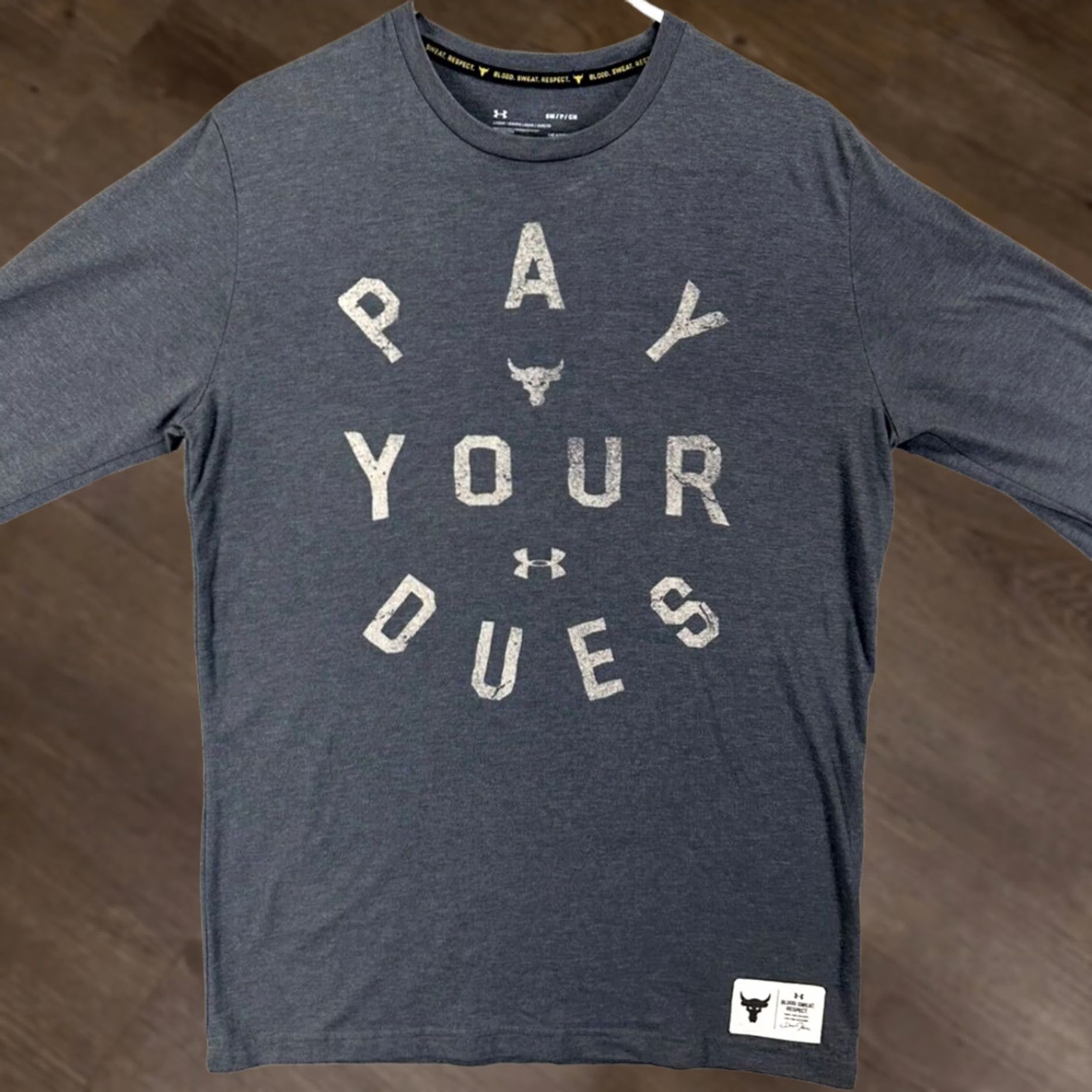 Under Armour Under Armour Shirt Mens Small Gray HeatGear Pay Your Dues The Rock Project Tee Long Sleeve Crew Neck Size US S / EU 44-46 / 1 - 1 Thumbnail