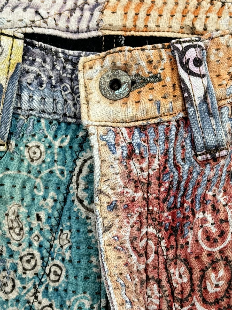 Proleta Re Art X ERI GLITCH DISTRESSED PATCHWORK SHORTS Size US 32 / EU 48 - 6 Thumbnail