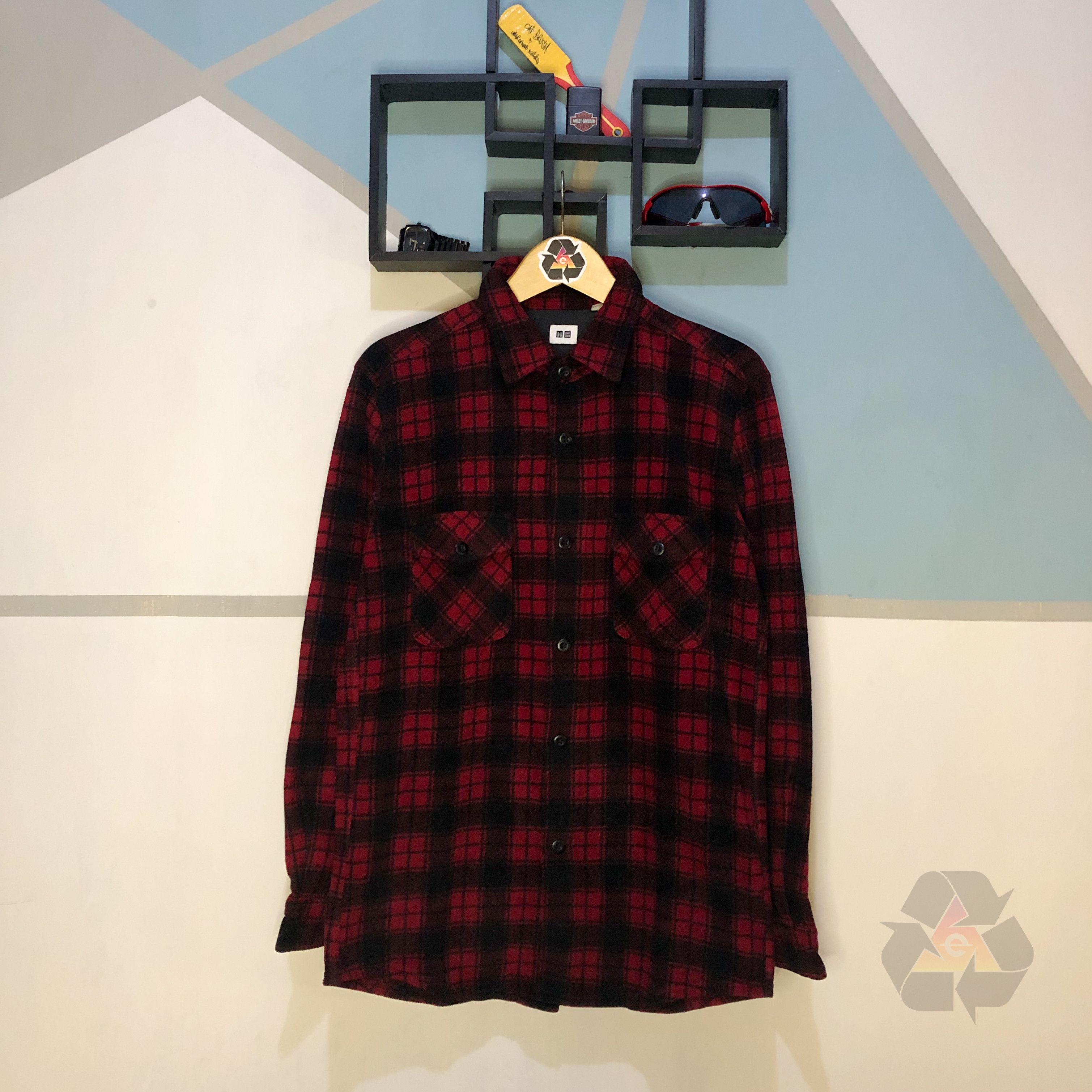 Uniqlo × Vintage Uniqlo Flannel Plaid Long Sleeve Y2K Size US L / EU 52-54 / 3 - 2 Thumbnail