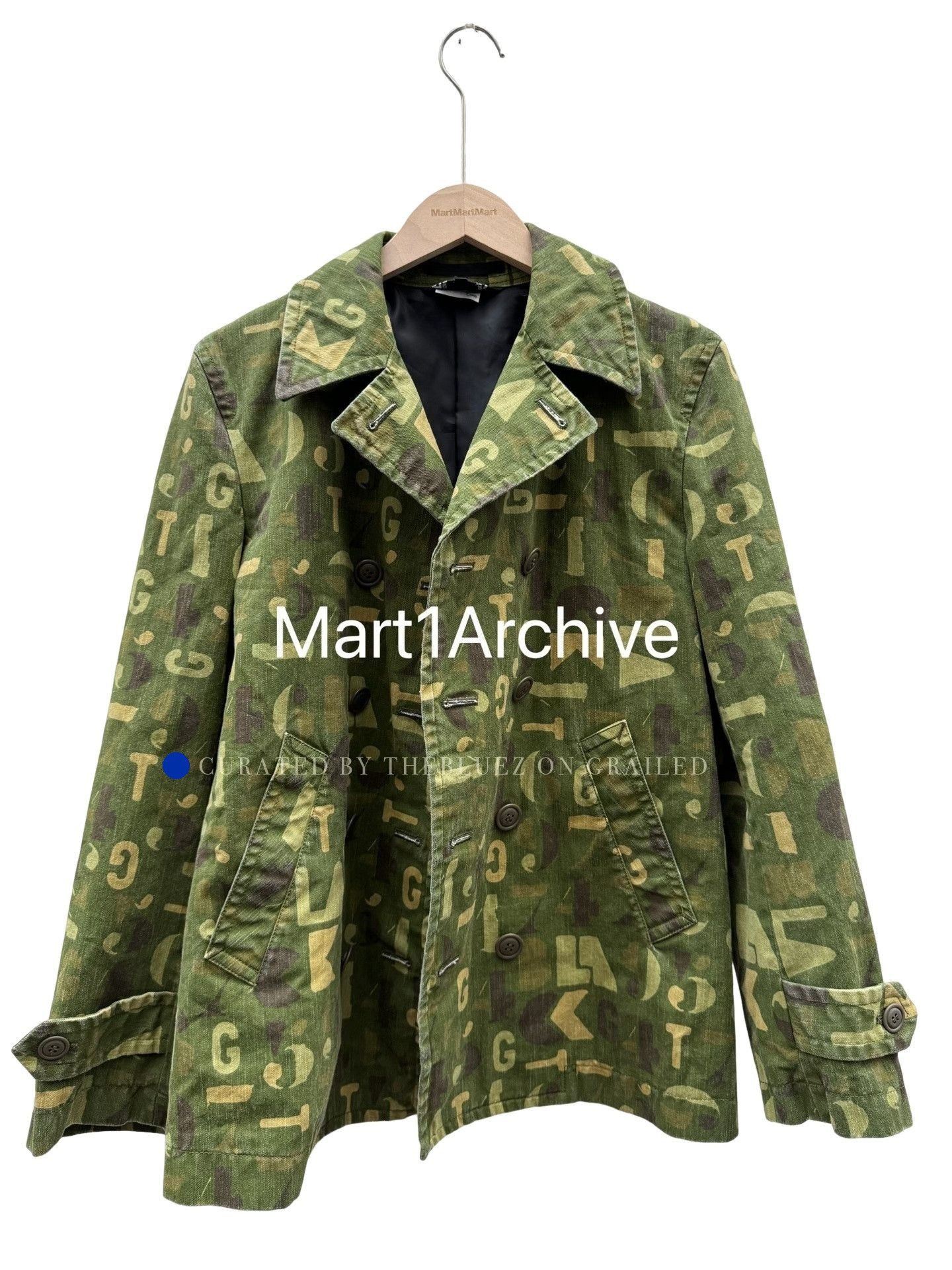 Comme des Garcons Camouflage Logo Print Jacket in Green Size US M / EU 48-50 / 2 - 1 Thumbnail