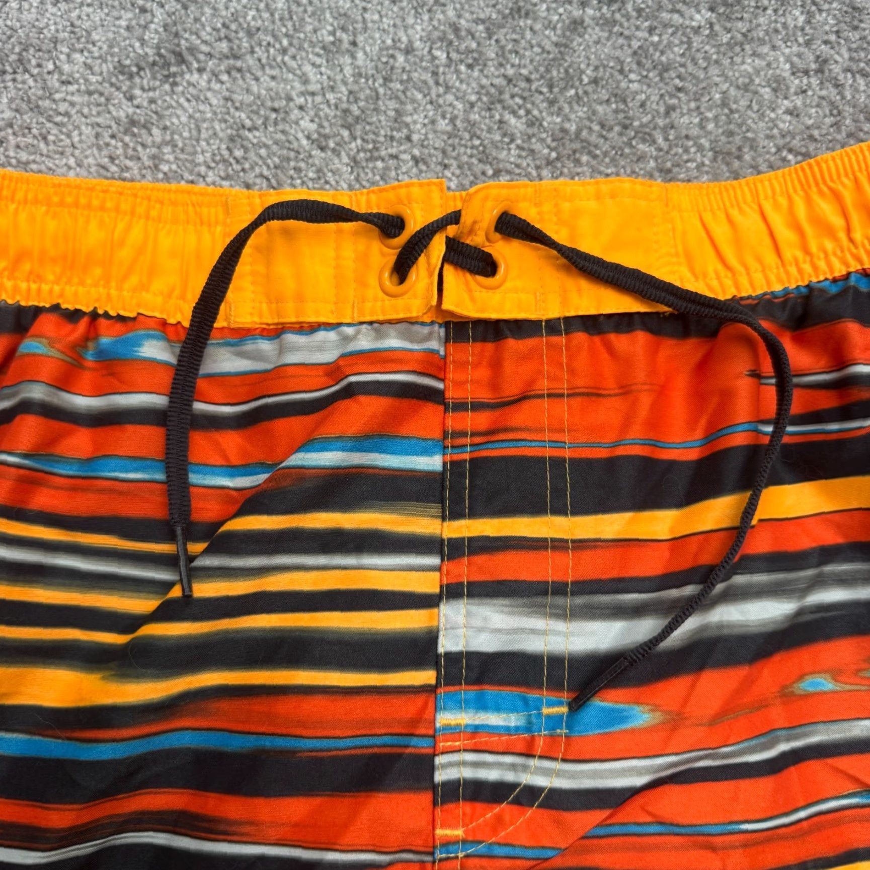 Nike Nike Swim Trunks Mens Small Orange Striped Bottoms Trunks Beach Swimwear Active Pockets Drawstring Polyester Blended Fabric Beach Mens Size US 29 - 6 Thumbnail