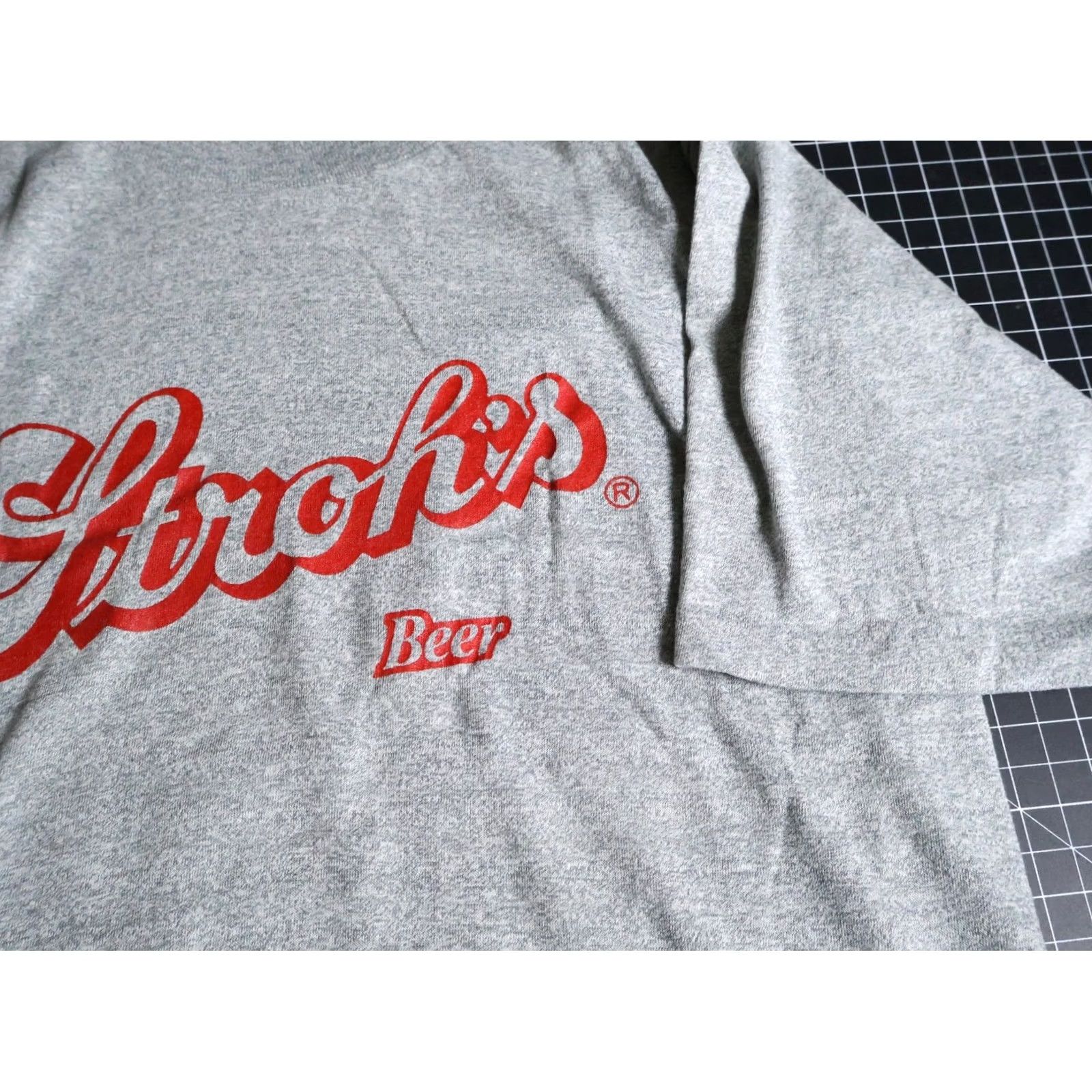 Vintage VINTAGE Stroh's Beer T-Shirt Mens Large Gray 80s Retro Logo 80s City Short Sleeve Crew Neck Cotton Blend Polyester Single Stitch Medallion Tag Size US S / EU 44-46 / 1 - 4 Thumbnail