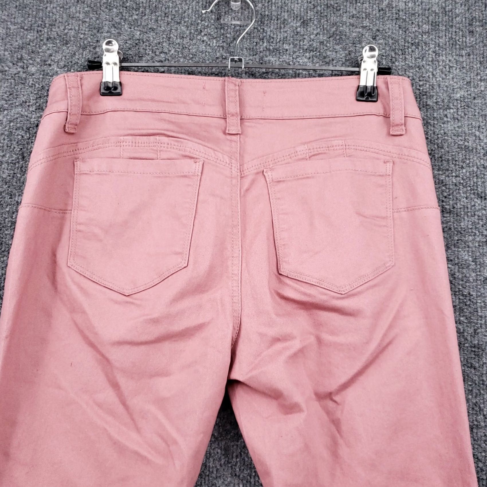 Denime Wax Jeans Mid Rise Skinny Leg 5 Juniors Pink Denim Light Wash Zip Womens Size 30" / US 8 / IT 44 - 4 Thumbnail