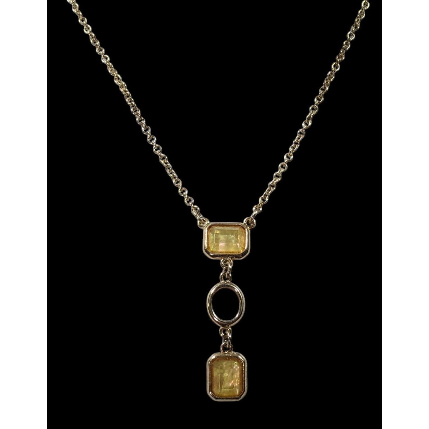 Other Elegant Glam Yellow Gemmed Gold Tone Y Drop Necklace Size ONE SIZE - 2 Thumbnail