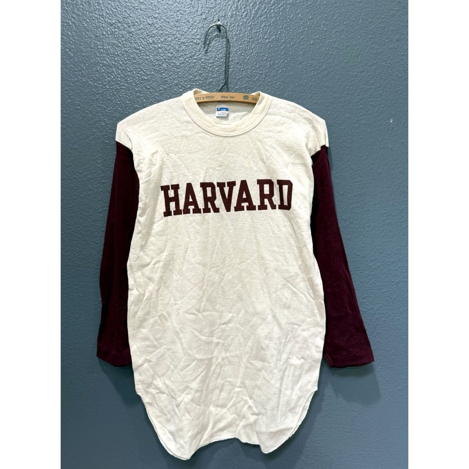 Champion VINTAGE Champion Shirt XL USA Harvard University Cotton Raglan Blue 70s Men Girls Mens Size US XL / EU 56 / 4 - 3 Thumbnail