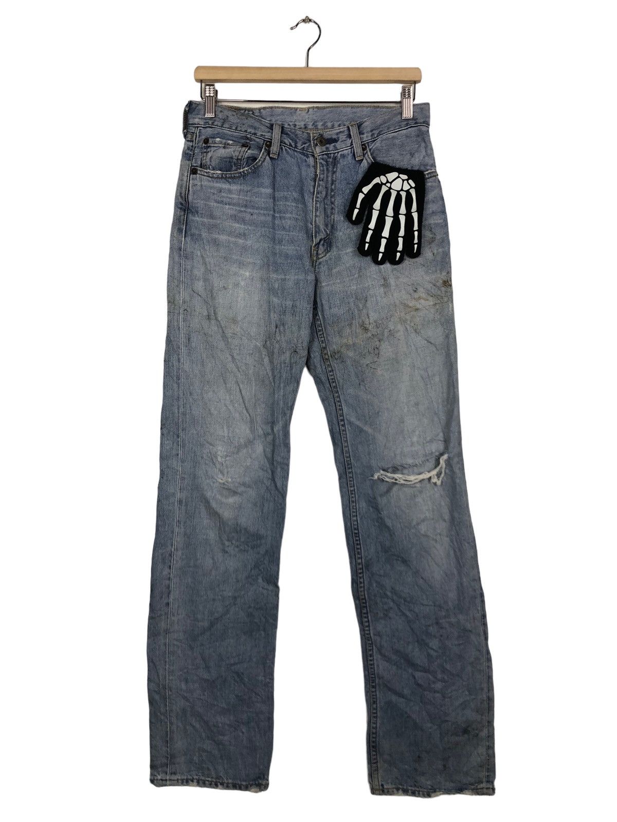Levi's Made & Crafted 🔥RARE DISTRESSED DENIM JEAN SELVEDGES LEVI’S LEATHER PATCH Size US 29 - 1 Thumbnail