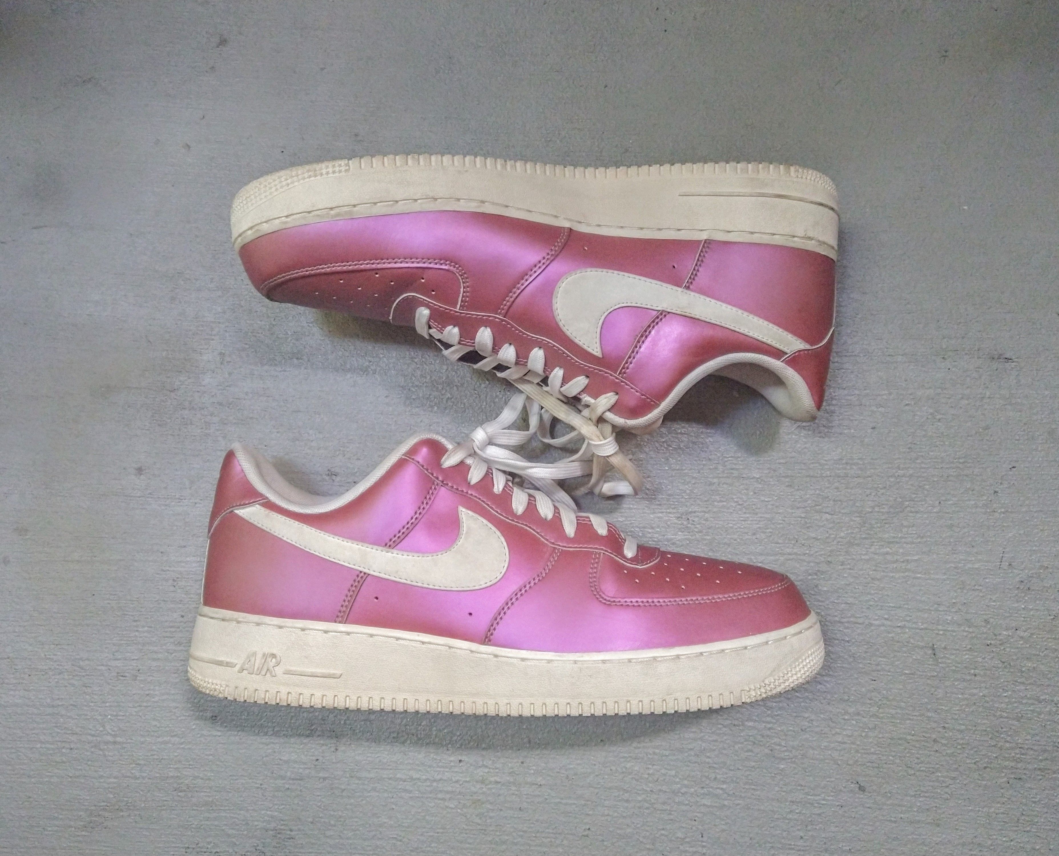 image of Nike Air Force 1 '07 Lv8 Iridescent Pink Size 13 823511-600 Shoes in Pink/White, Men's