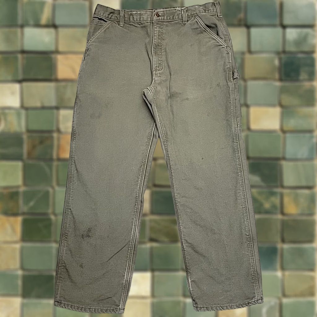 Carhartt Carhartt Pants Men 36x30 Moss Green Flannel Lined Canvas Carpenter B111 Workwear Size US 36 / EU 52 - 1 Thumbnail